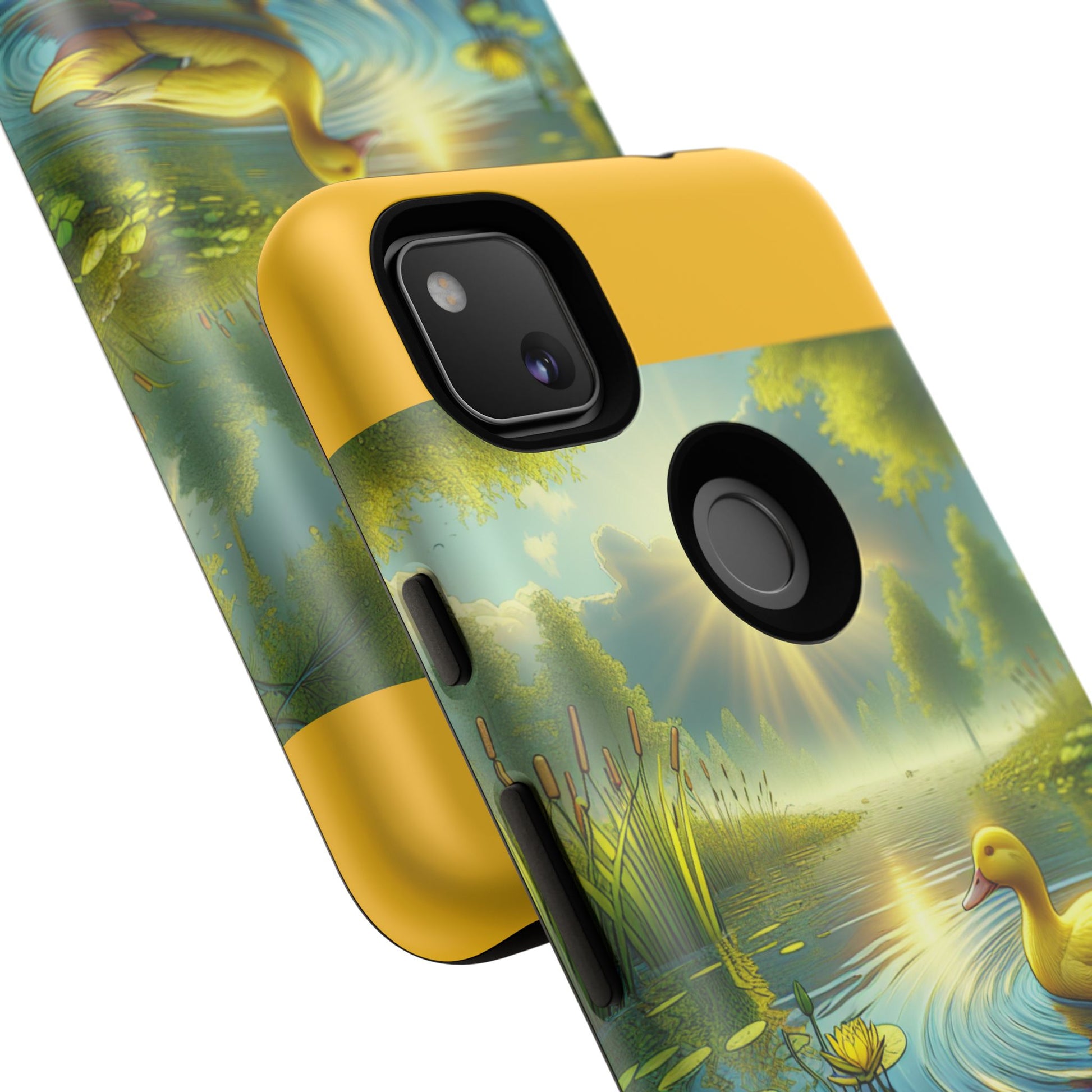 Beautiful Duck Pond Phone Case, Nature Lover Gift, Tough Case, Springtime Accessory, Eco-Friendly Phone Cover, Vibrant Artwork