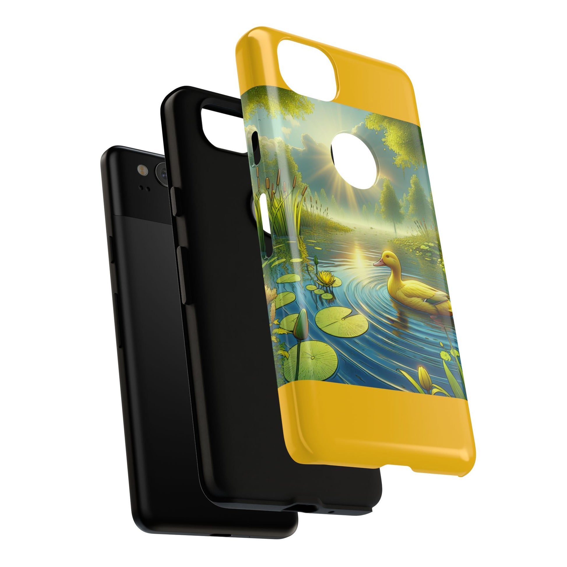 Beautiful Duck Pond Phone Case, Nature Lover Gift, Tough Case, Springtime Accessory, Eco-Friendly Phone Cover, Vibrant Artwork