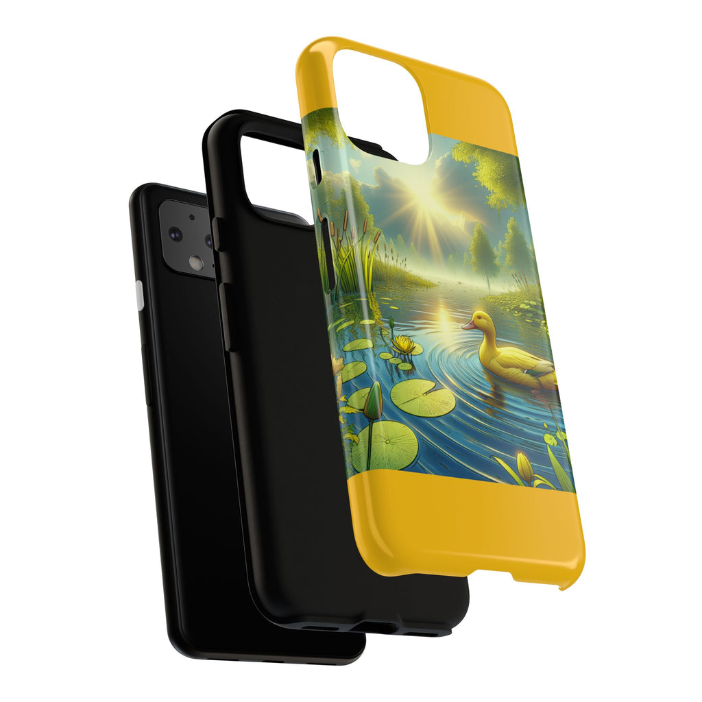 Beautiful Duck Pond Phone Case, Nature Lover Gift, Tough Case, Springtime Accessory, Eco-Friendly Phone Cover, Vibrant Artwork