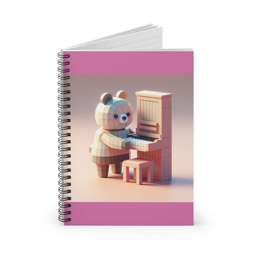 Cute Piano Bear Notebook, Adorable Spiral Journal, Perfect for Kids, Music Lovers, Cute Gift Idea, School Supplies, Planning, Writing