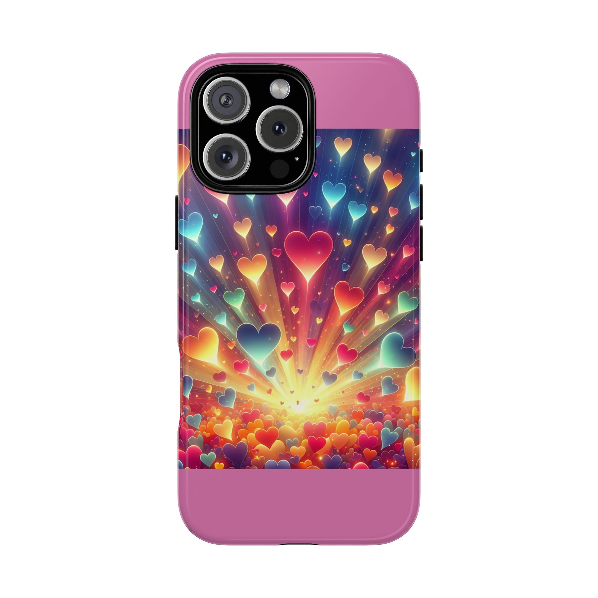 Colorful Love Phone Case, Heart Design, Cute Gift, Smartphone Accessory, Valentine's Day, Birthday Present, Colorful Hearts