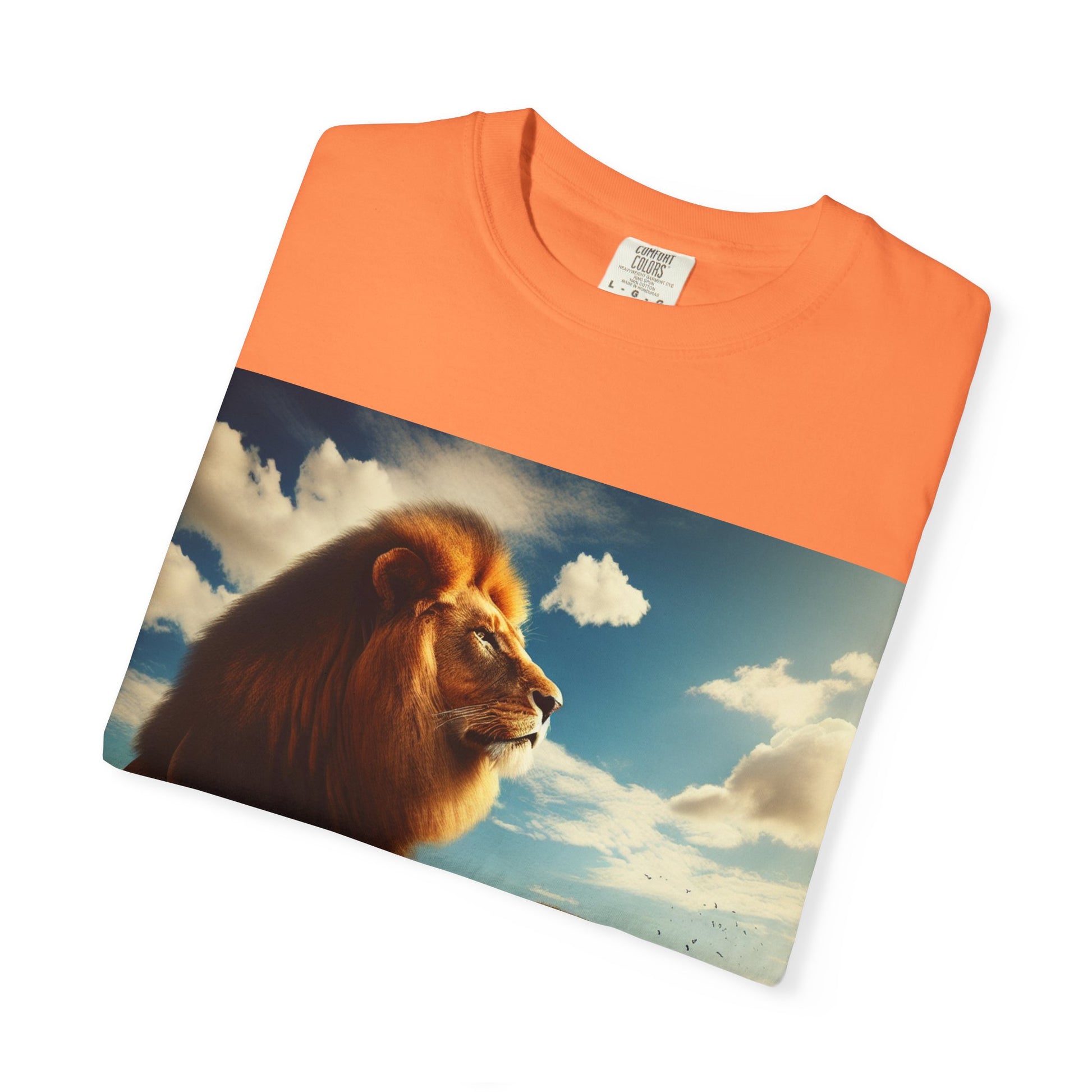 Lion Landscape Tee - Nature Lover's Apparel, Unisex Shirt, Animal Print T-shirt, Safari Top, Gift for Wildlife Enthusiasts
