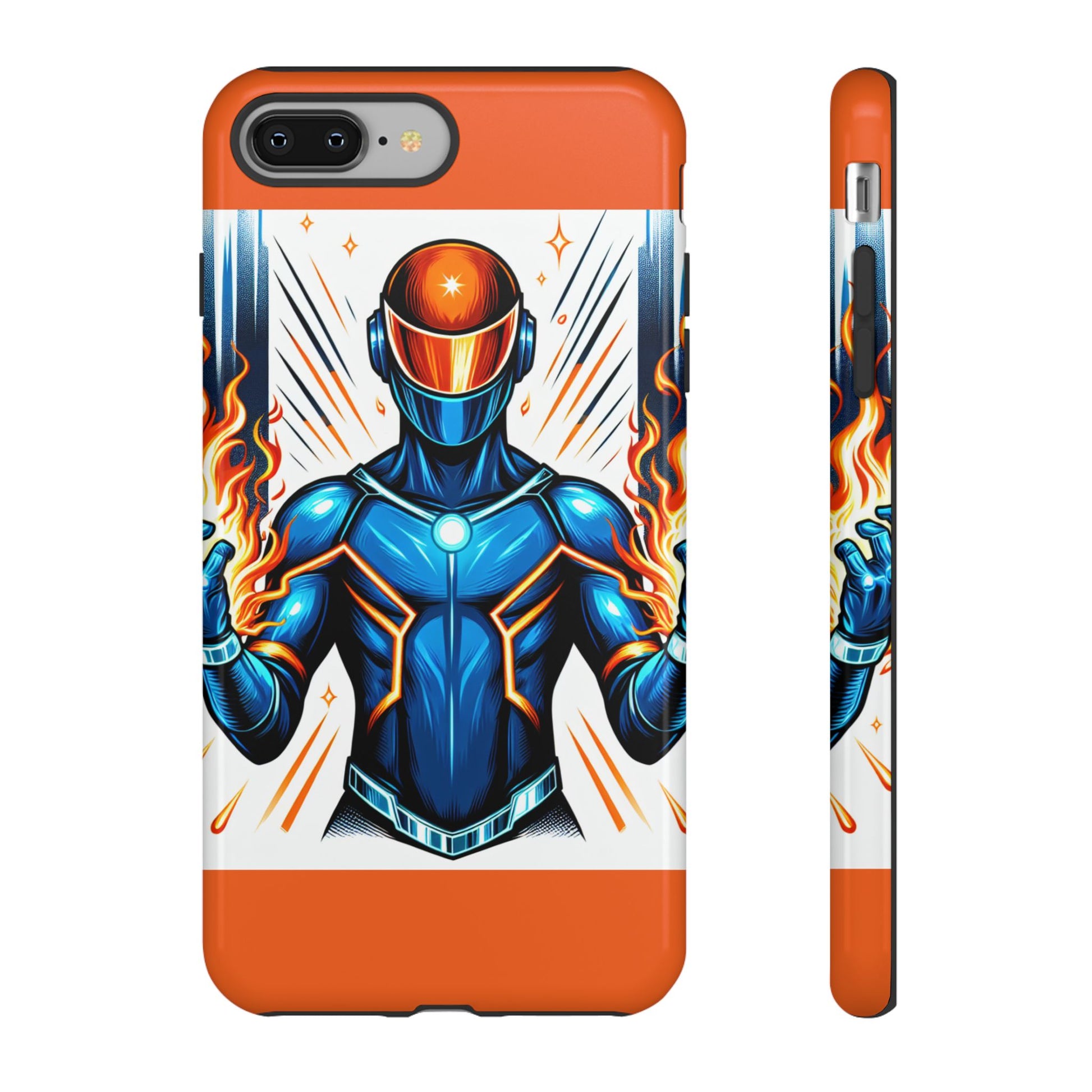 Vibrant Phone Case Featuring Fire-Themed Superhero Design, Durable and Stylish Gift for Gamers, Comic Lovers, and Tech Enthusiasts
