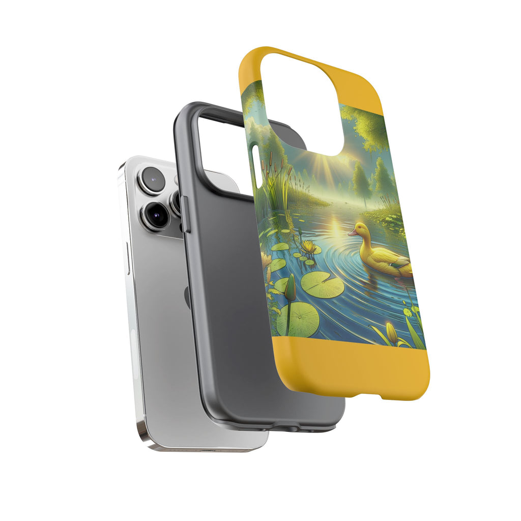 Beautiful Duck Pond Phone Case, Nature Lover Gift, Tough Case, Springtime Accessory, Eco-Friendly Phone Cover, Vibrant Artwork