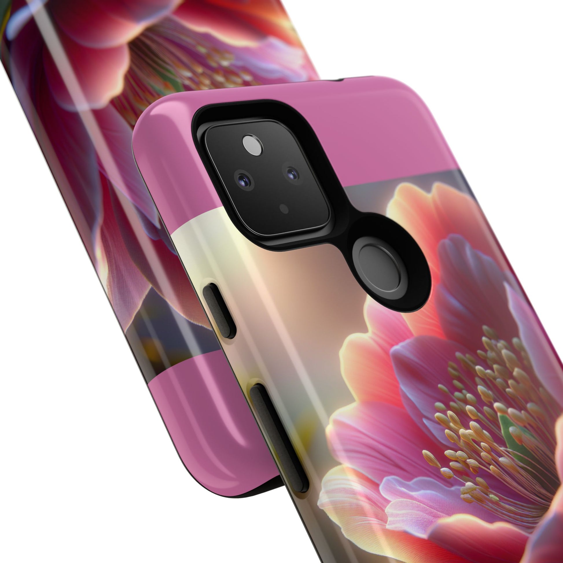 Pink Floral Phone Case, Tough Cases, Floral Design, Phone Accessory Gift, Nature Inspired, Trendy Tech Case