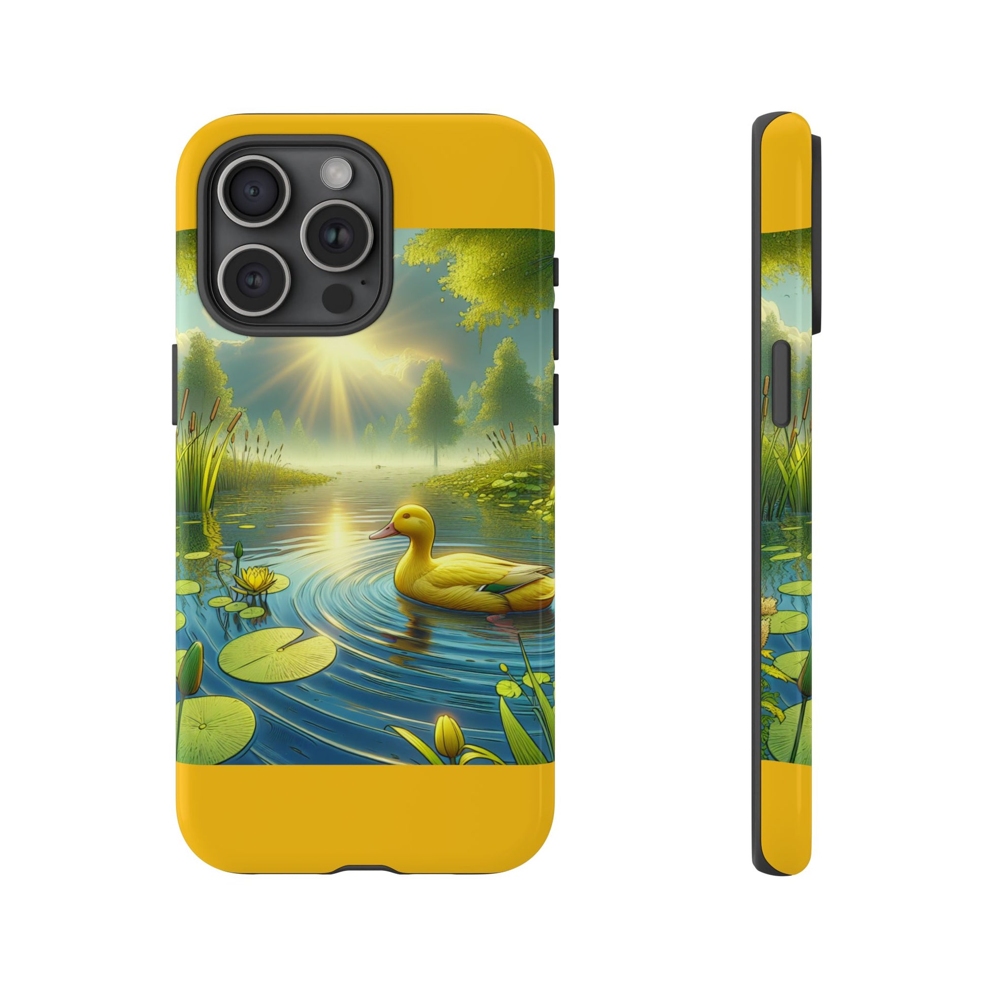 Beautiful Duck Pond Phone Case, Nature Lover Gift, Tough Case, Springtime Accessory, Eco-Friendly Phone Cover, Vibrant Artwork