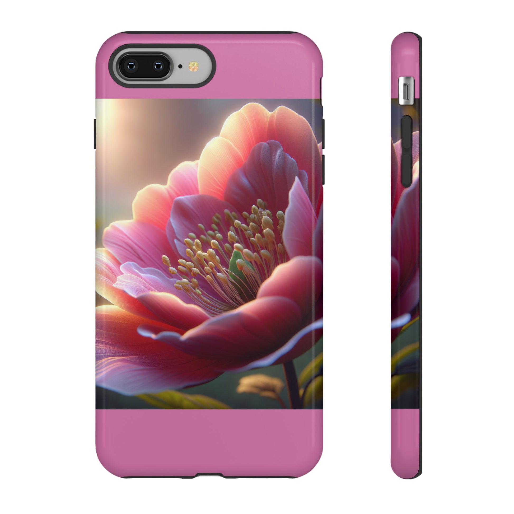 Pink Floral Phone Case, Tough Cases, Floral Design, Phone Accessory Gift, Nature Inspired, Trendy Tech Case