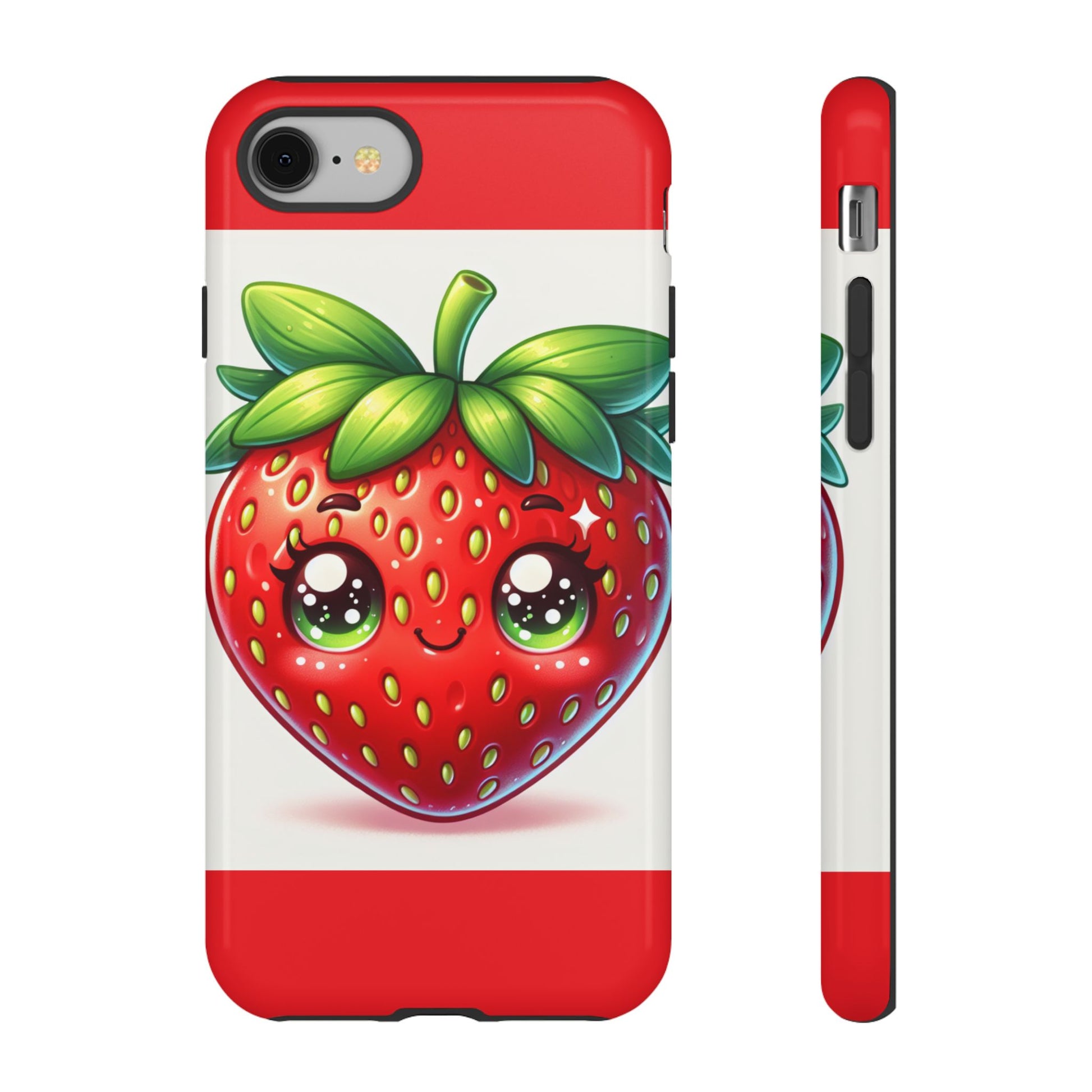 Cute Strawberry iPhone Case, Tough Phone Cases, Stylish Accessories, Fun Design for Kids and Adults, Perfect Gift for All Occasions