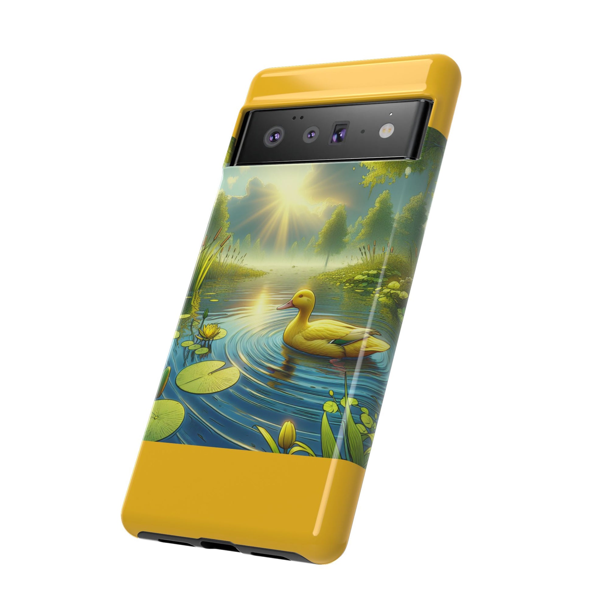 Beautiful Duck Pond Phone Case, Nature Lover Gift, Tough Case, Springtime Accessory, Eco-Friendly Phone Cover, Vibrant Artwork