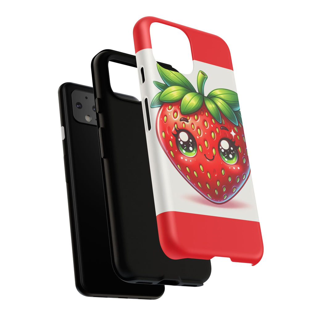 Cute Strawberry iPhone Case, Tough Phone Cases, Stylish Accessories, Fun Design for Kids and Adults, Perfect Gift for All Occasions