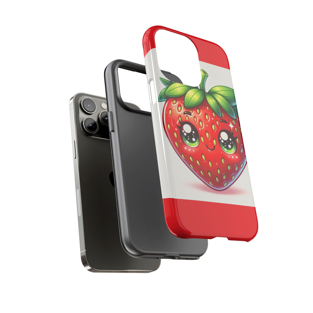 Cute Strawberry iPhone Case, Tough Phone Cases, Stylish Accessories, Fun Design for Kids and Adults, Perfect Gift for All Occasions