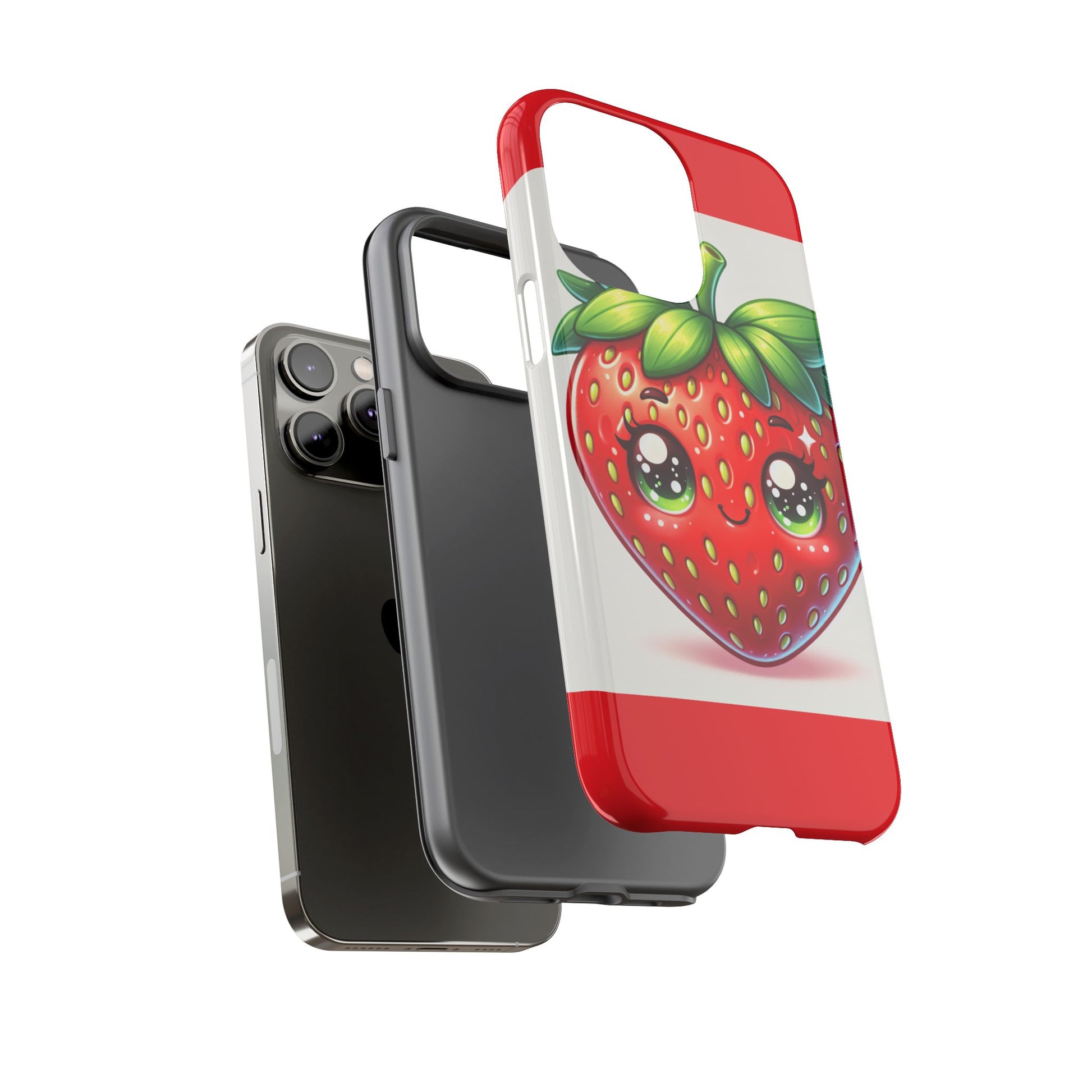 Cute Strawberry iPhone Case, Tough Phone Cases, Stylish Accessories, Fun Design for Kids and Adults, Perfect Gift for All Occasions