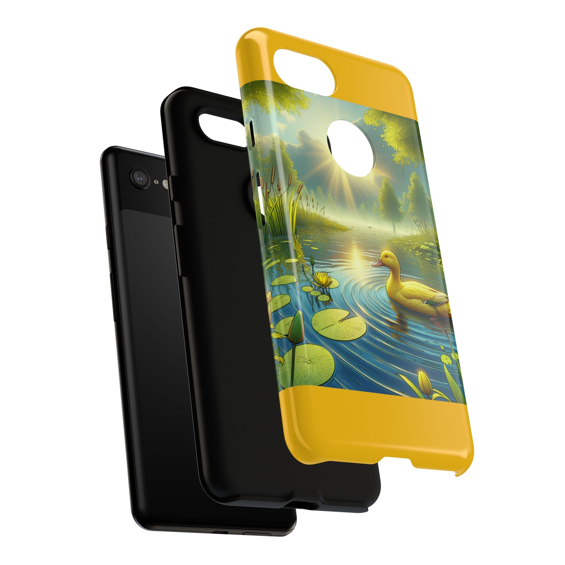 Beautiful Duck Pond Phone Case, Nature Lover Gift, Tough Case, Springtime Accessory, Eco-Friendly Phone Cover, Vibrant Artwork