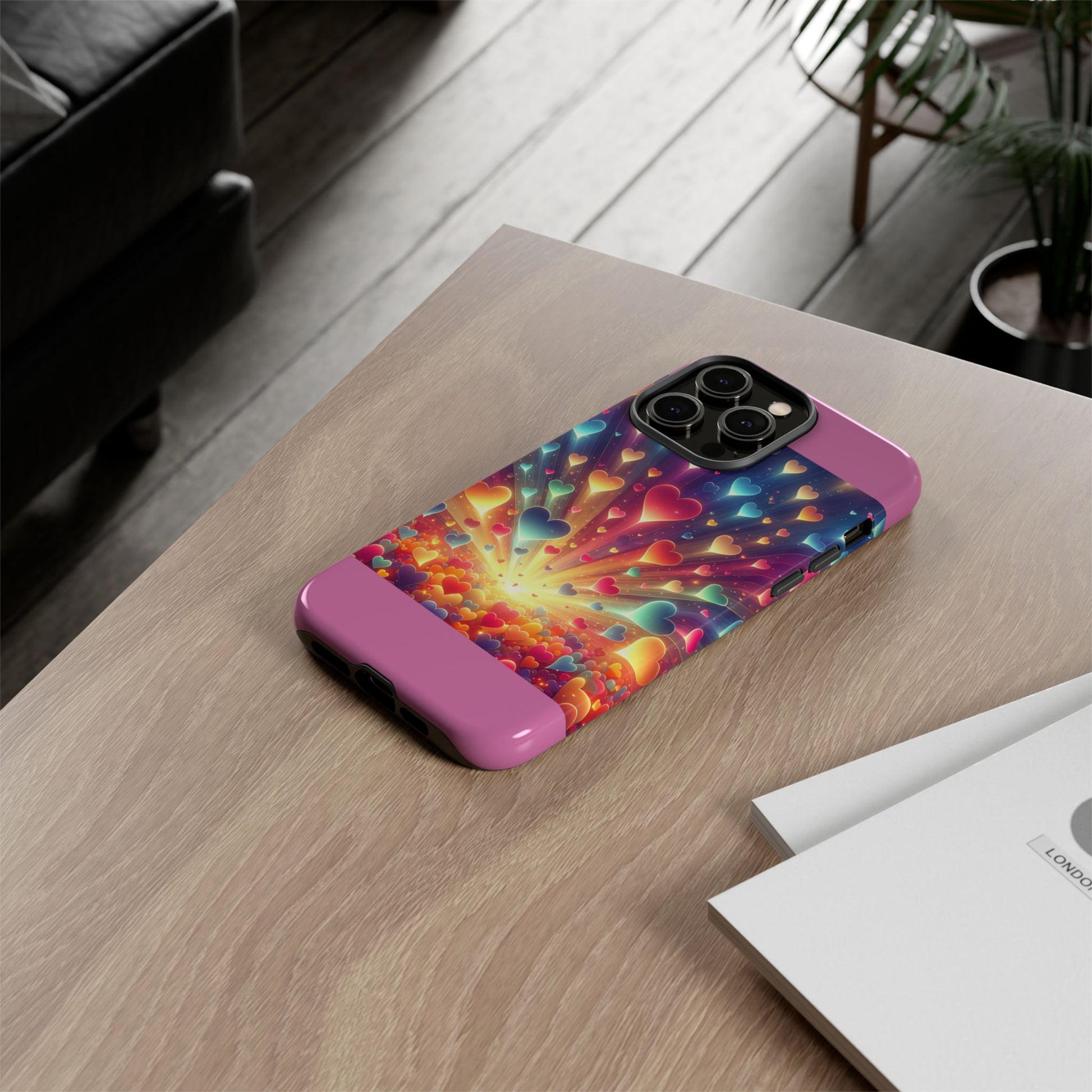 Colorful Love Phone Case, Heart Design, Cute Gift, Smartphone Accessory, Valentine's Day, Birthday Present, Colorful Hearts