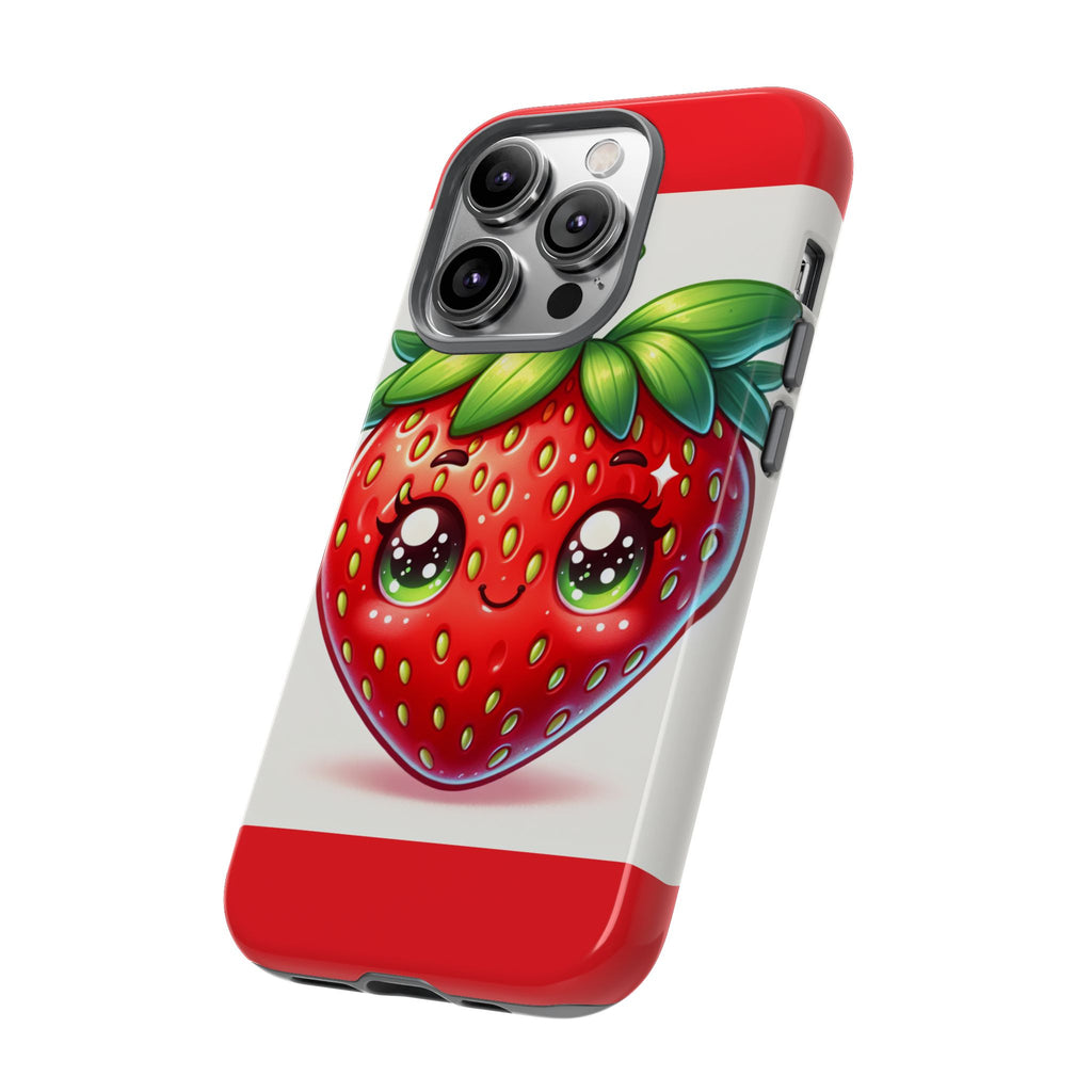 Cute Strawberry iPhone Case, Tough Phone Cases, Stylish Accessories, Fun Design for Kids and Adults, Perfect Gift for All Occasions