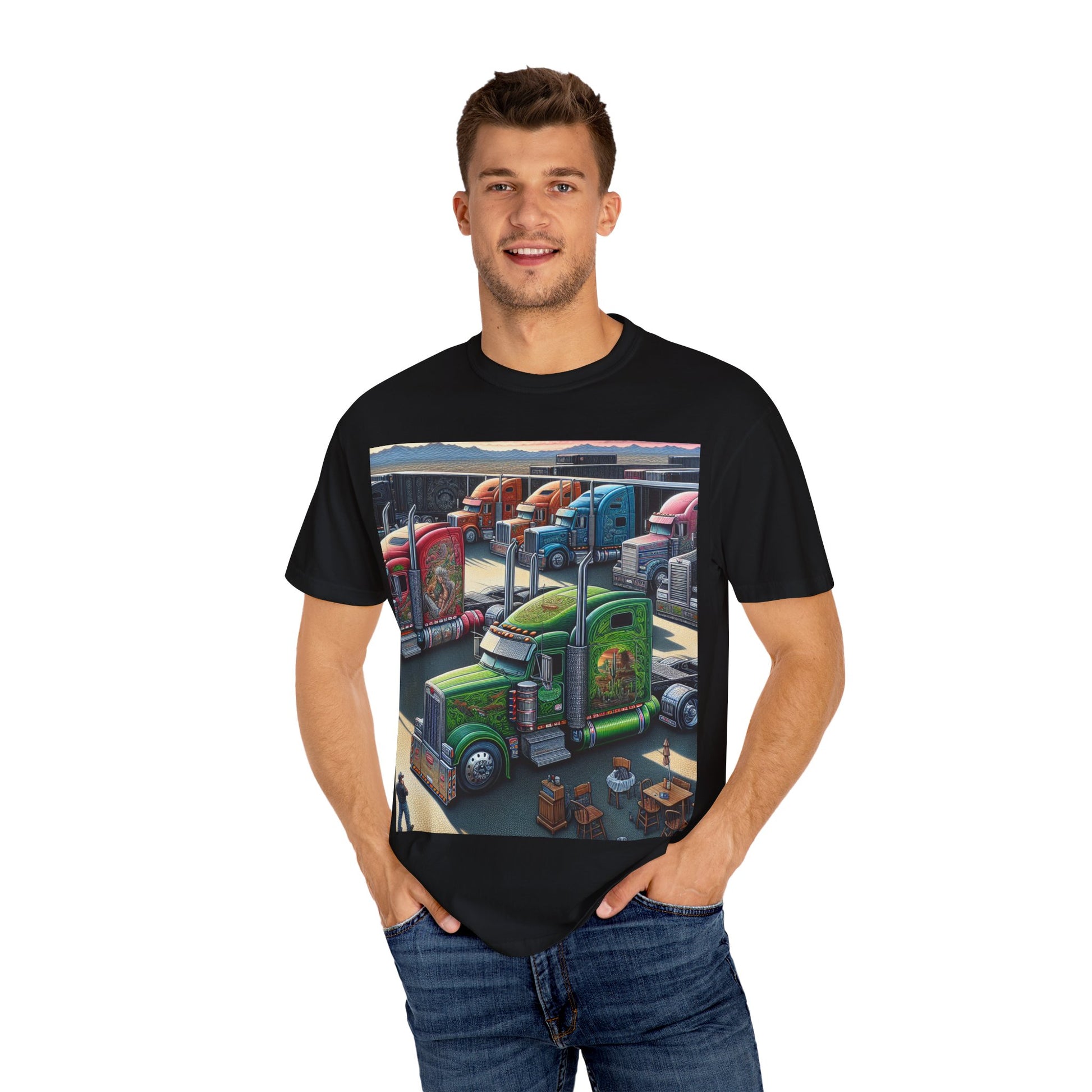 Vibrant Trucking Adventure Tee - Perfect for Truck Lovers, Travel Enthusiasts, Birthday Gifts, Father's Day, Casual Wear, Road Trip