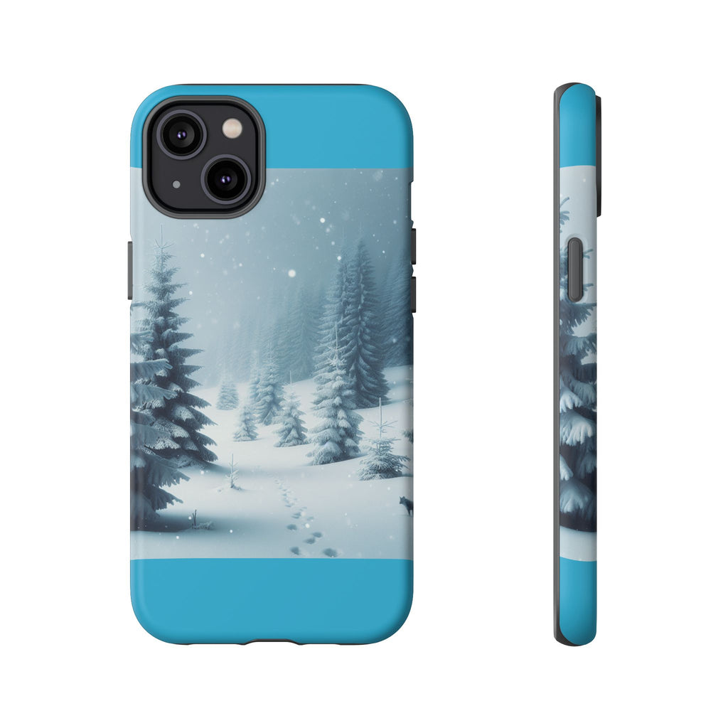 Winter Forest Phone Case, Tough Cases for iPhone, Snowy Landscape Design, Nature Lover Gift, Holiday Accessories