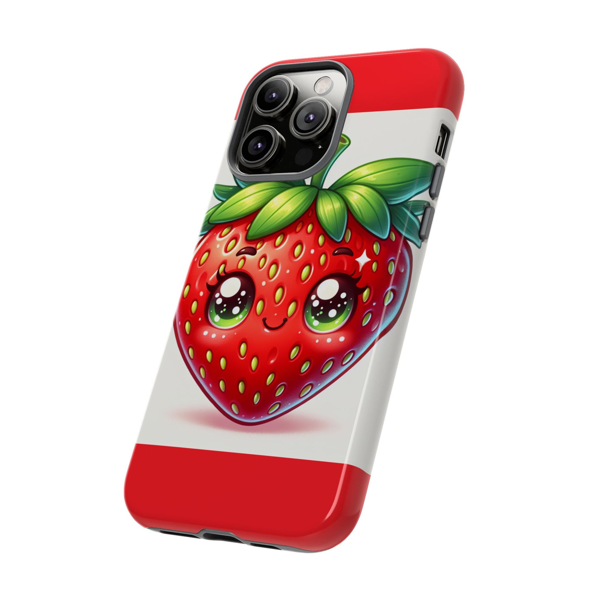Cute Strawberry iPhone Case, Tough Phone Cases, Stylish Accessories, Fun Design for Kids and Adults, Perfect Gift for All Occasions