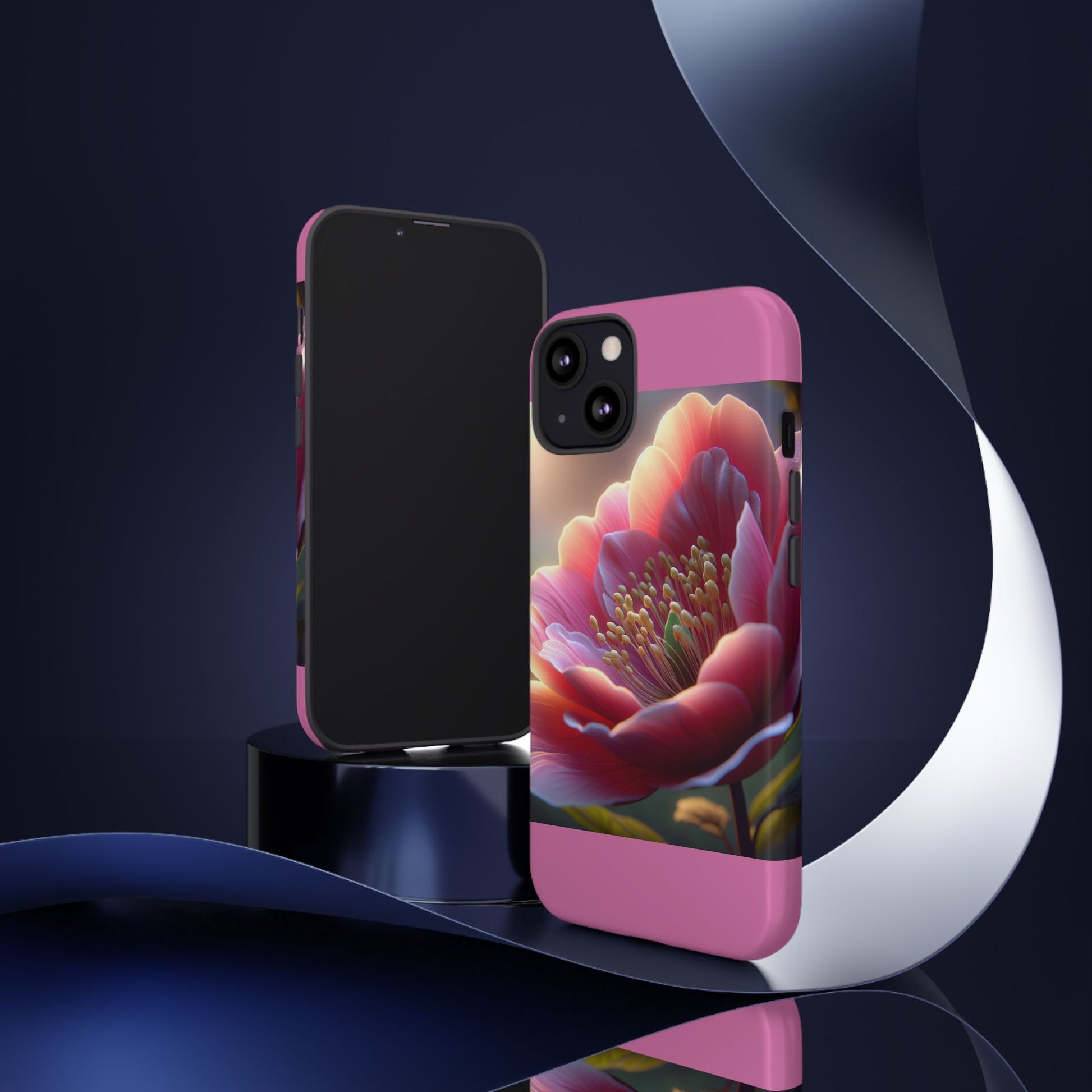Pink Floral Phone Case, Tough Cases, Floral Design, Phone Accessory Gift, Nature Inspired, Trendy Tech Case