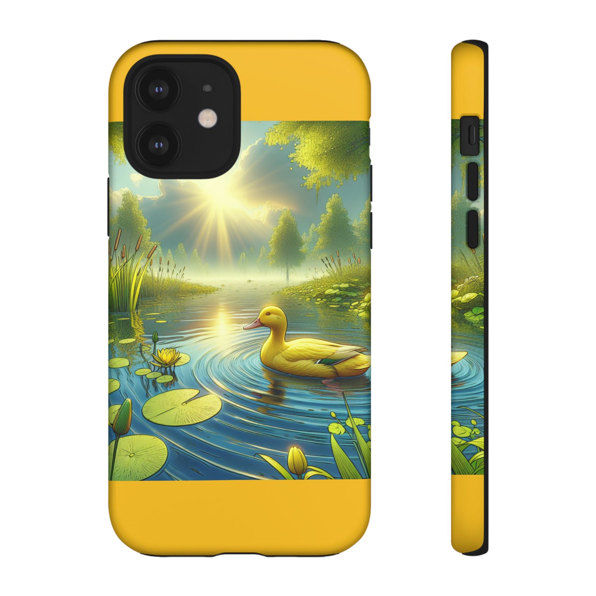 Beautiful Duck Pond Phone Case, Nature Lover Gift, Tough Case, Springtime Accessory, Eco-Friendly Phone Cover, Vibrant Artwork