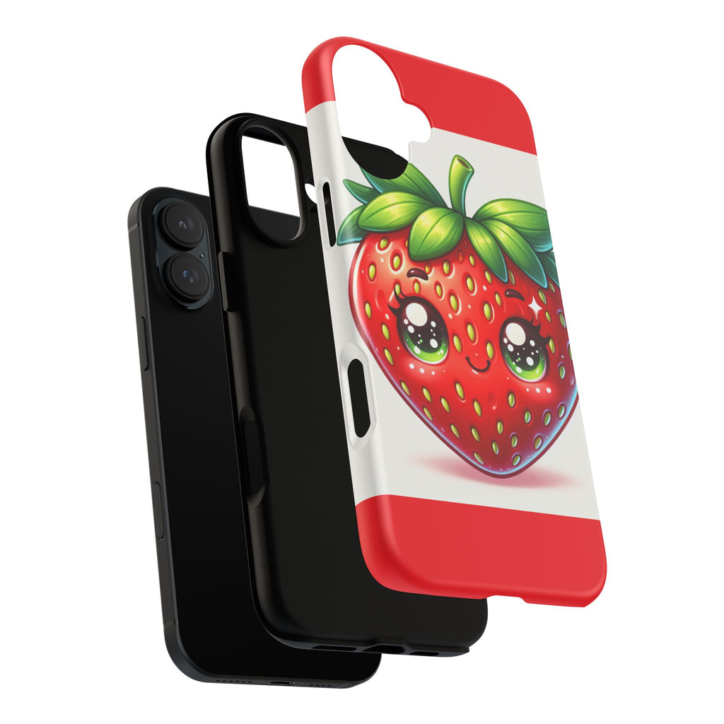 Cute Strawberry iPhone Case, Tough Phone Cases, Stylish Accessories, Fun Design for Kids and Adults, Perfect Gift for All Occasions
