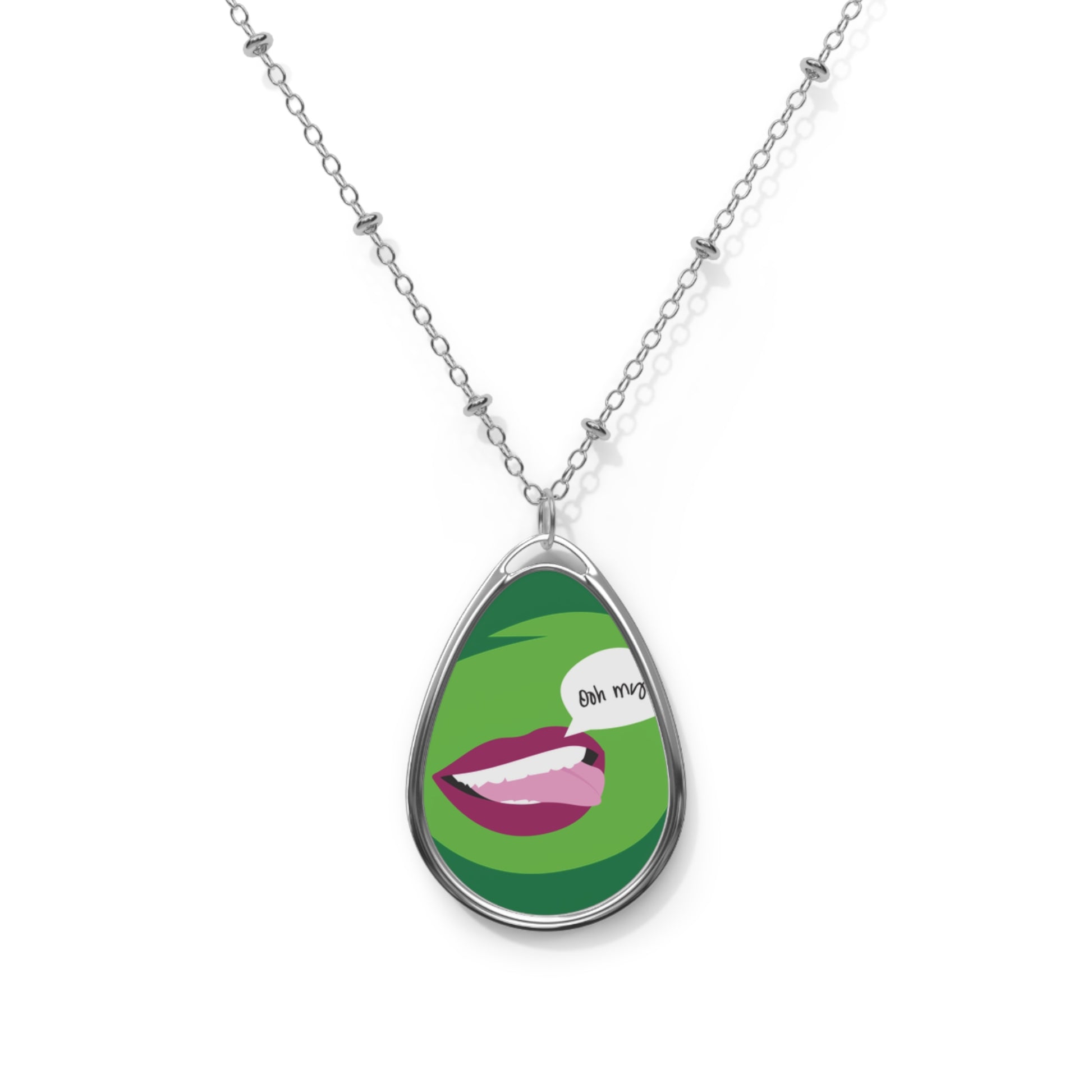 Chic Oval Necklace with Playful Design, Unique Gift for Her, Fashion Accessory for Special Occasions, Statement Jewelry, Trendy Necklace