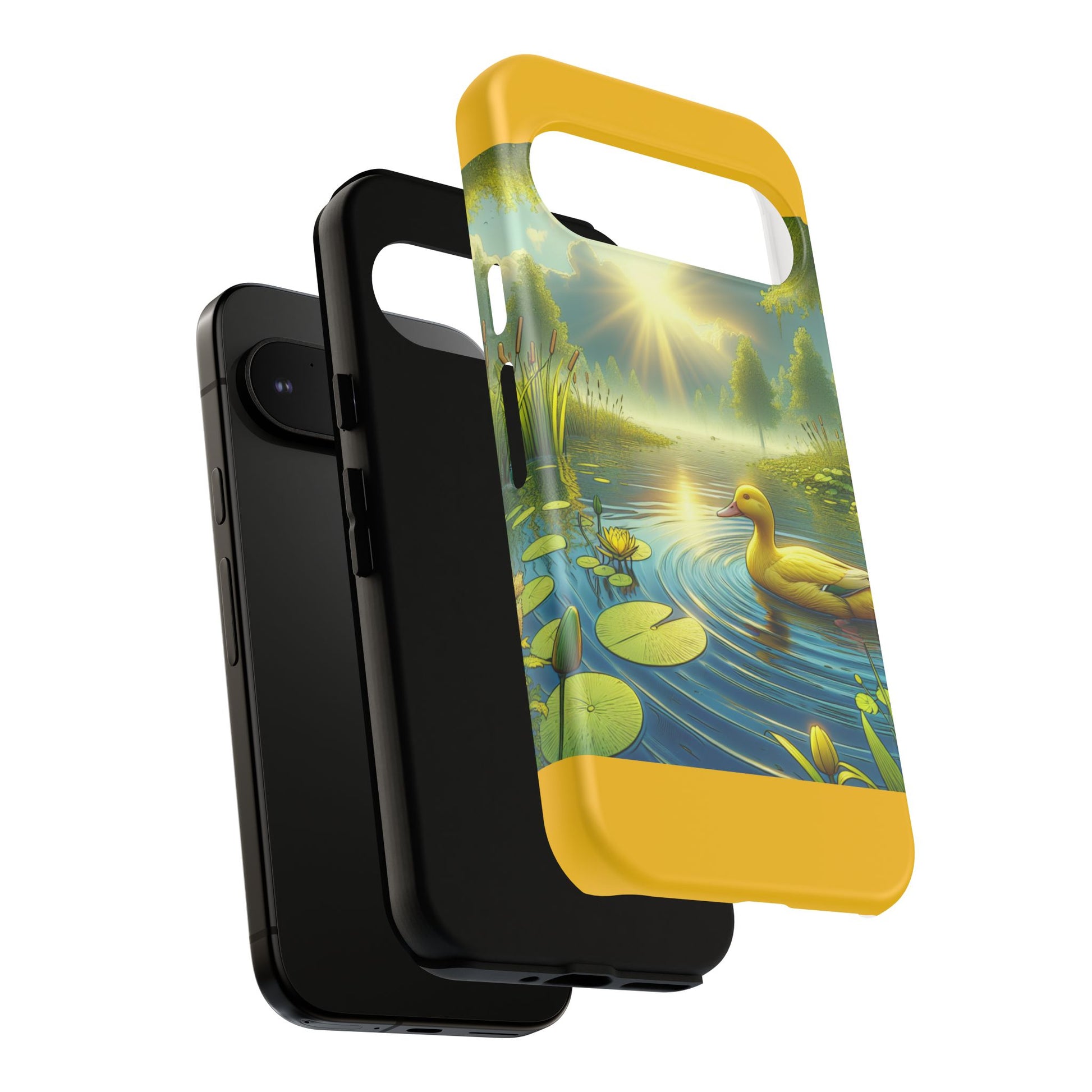 Beautiful Duck Pond Phone Case, Nature Lover Gift, Tough Case, Springtime Accessory, Eco-Friendly Phone Cover, Vibrant Artwork