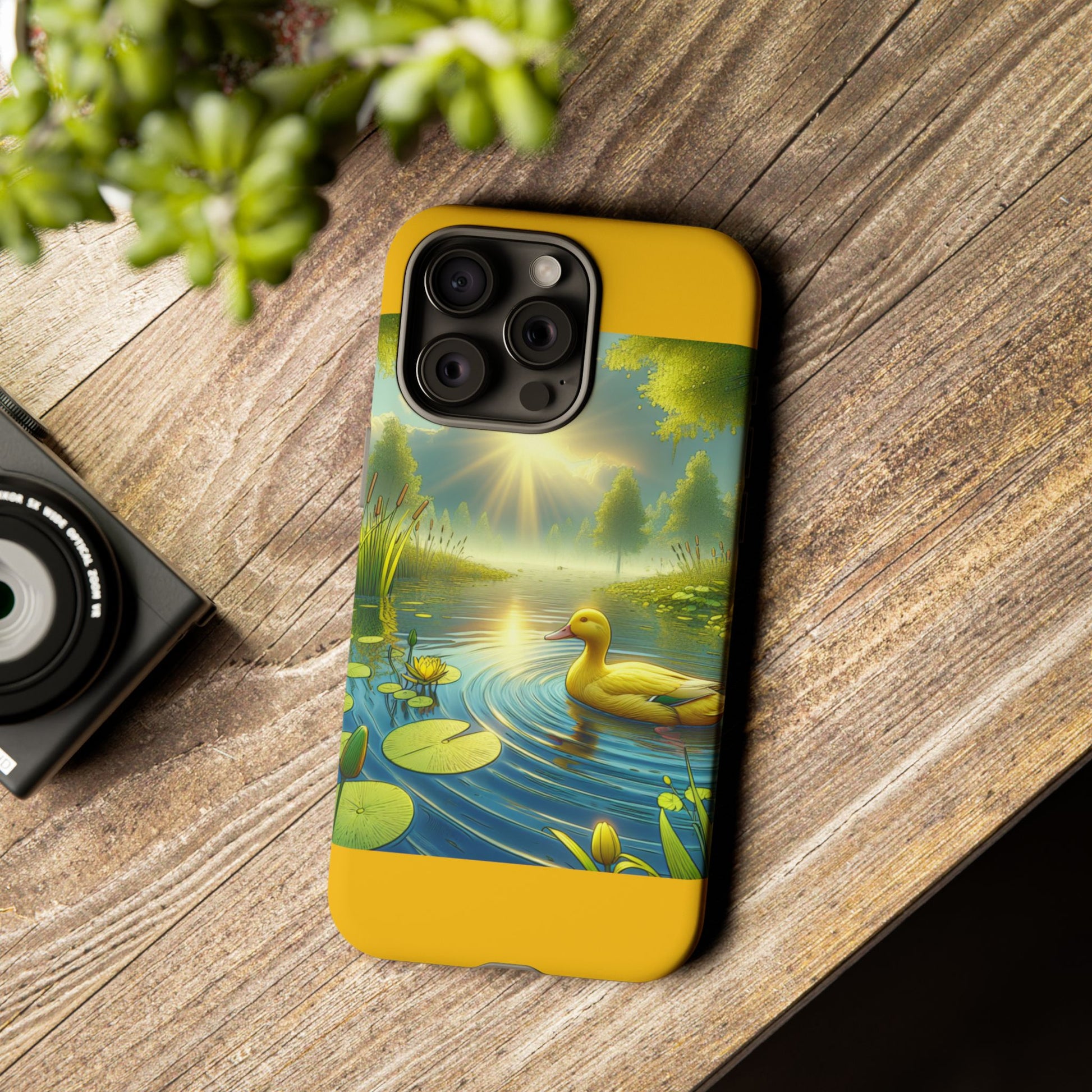 Beautiful Duck Pond Phone Case, Nature Lover Gift, Tough Case, Springtime Accessory, Eco-Friendly Phone Cover, Vibrant Artwork