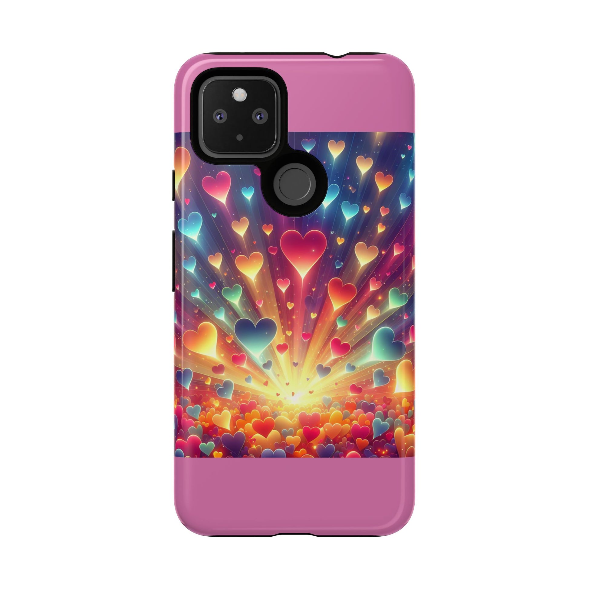 Colorful Love Phone Case, Heart Design, Cute Gift, Smartphone Accessory, Valentine's Day, Birthday Present, Colorful Hearts