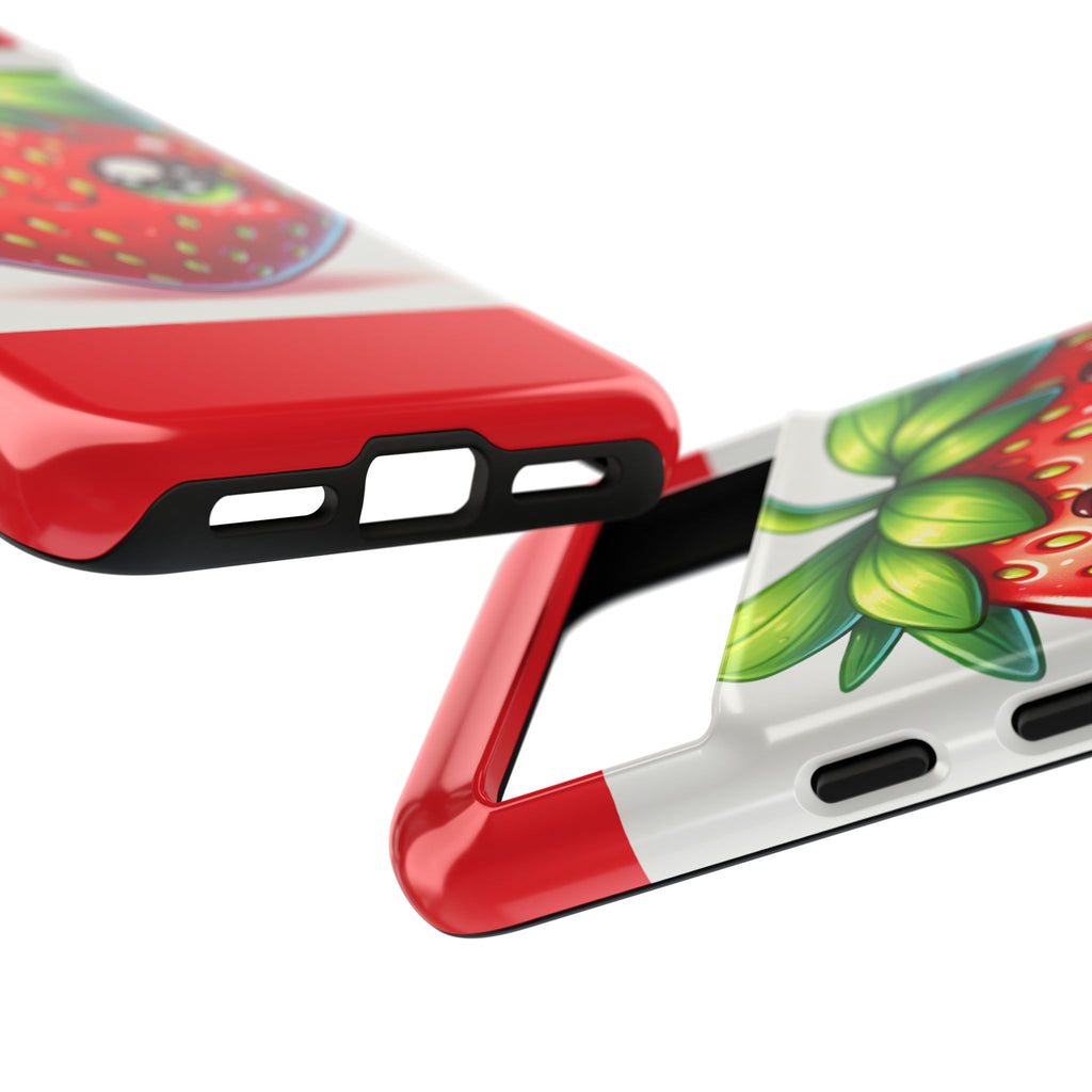 Cute Strawberry iPhone Case, Tough Phone Cases, Stylish Accessories, Fun Design for Kids and Adults, Perfect Gift for All Occasions