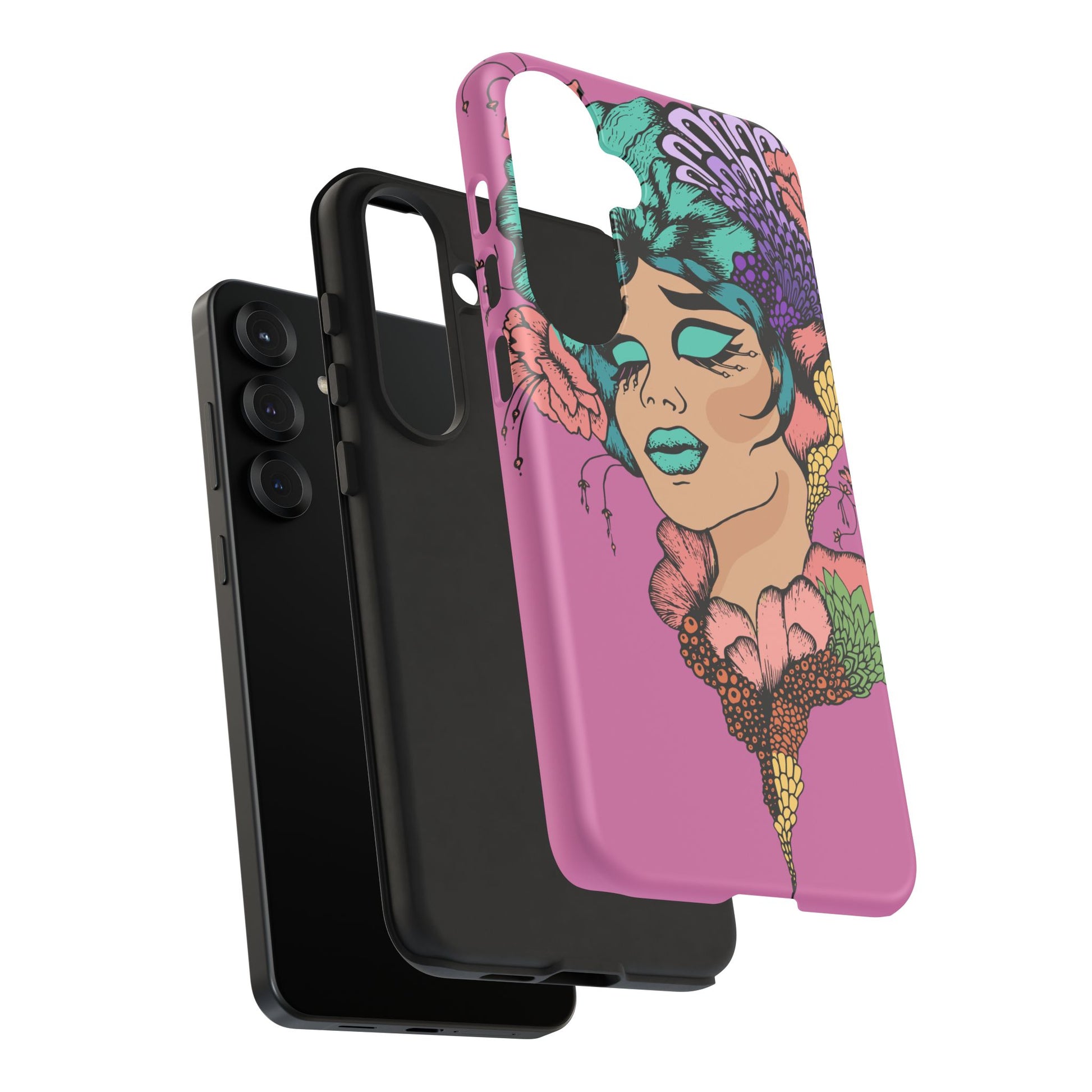Tough Cases Phone Case, Artistic Floral Design, Boho Chic Accessories, Gift for Her, Unique Phone Protector, Trendy Mobile Cover