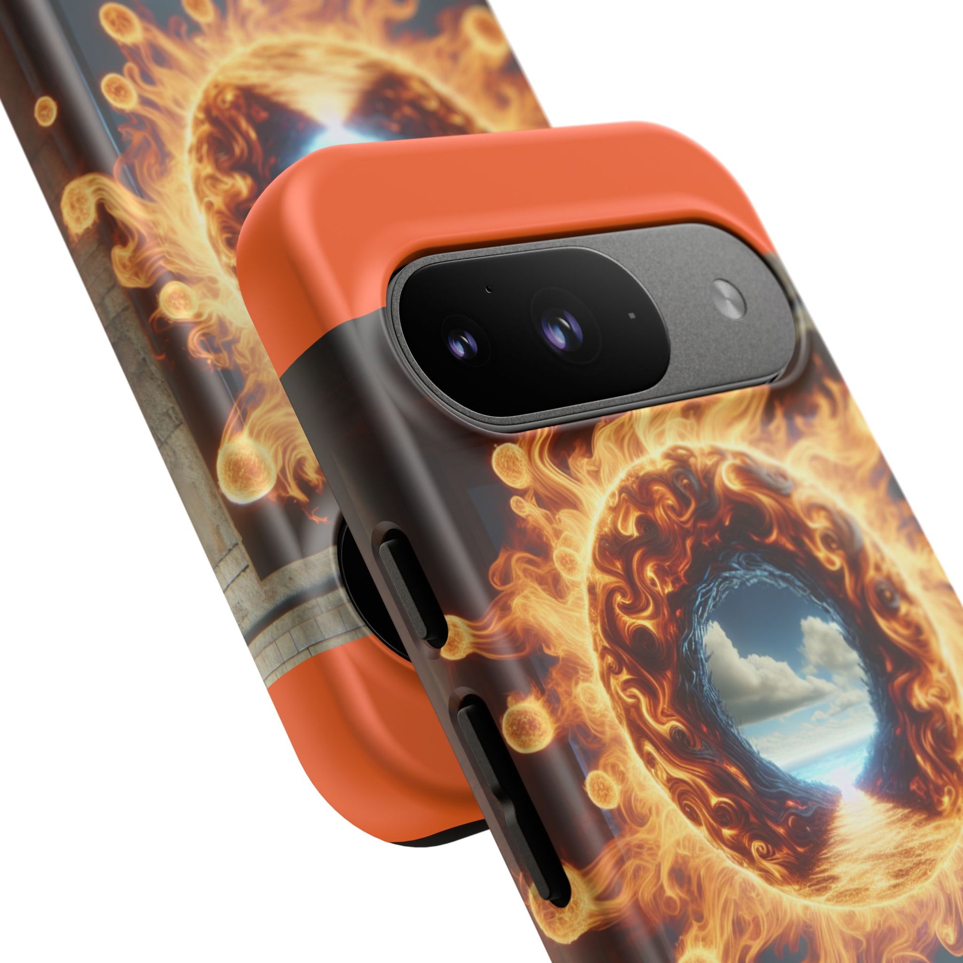 Vibrant Phone Case, Tough Cases for Gamers, Fire Element Phone Cover, Unique Protector, Game Lover Gifts