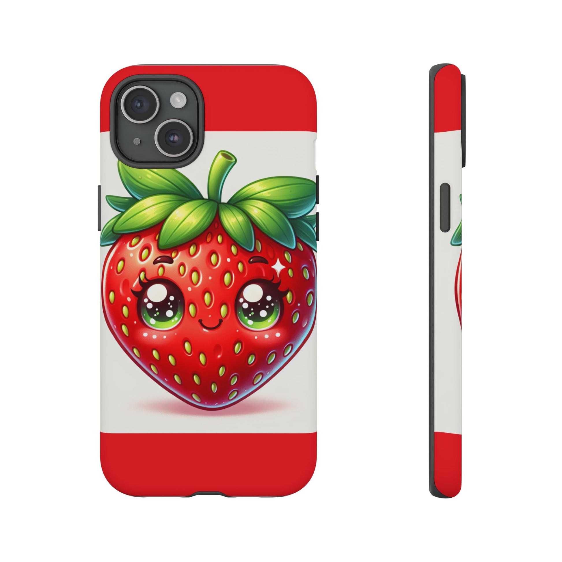Cute Strawberry iPhone Case, Tough Phone Cases, Stylish Accessories, Fun Design for Kids and Adults, Perfect Gift for All Occasions