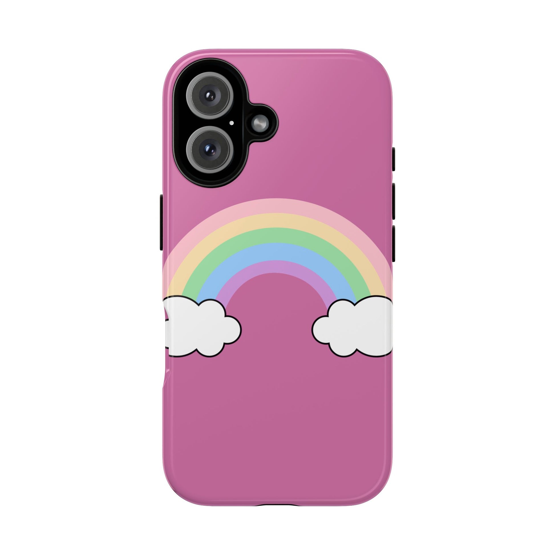 Rainbow Cloud Phone Case, Cute Tough Cases for Kids, Pastel Aesthetic, Colorful Phone Cover, Gift Idea for Birthdays