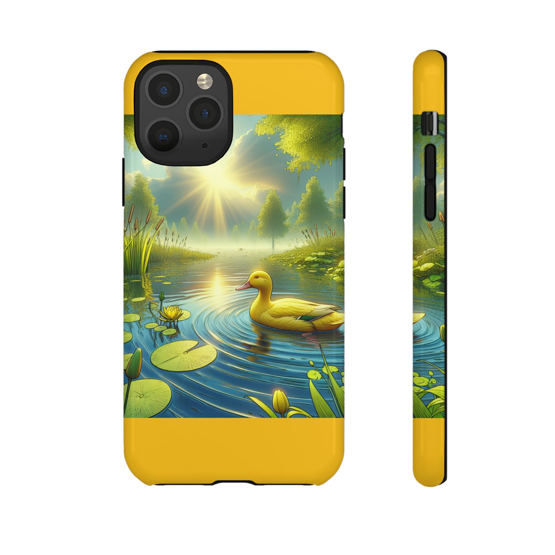 Beautiful Duck Pond Phone Case, Nature Lover Gift, Tough Case, Springtime Accessory, Eco-Friendly Phone Cover, Vibrant Artwork