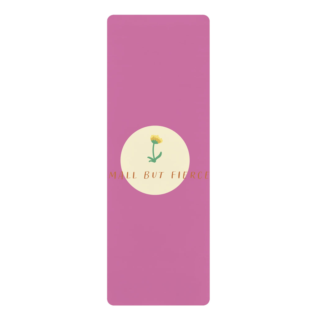 Pink Flower Yoga Mat - Small But Fierce, Fitness Gift, Yoga Accessory, Mindfulness, Home Workout