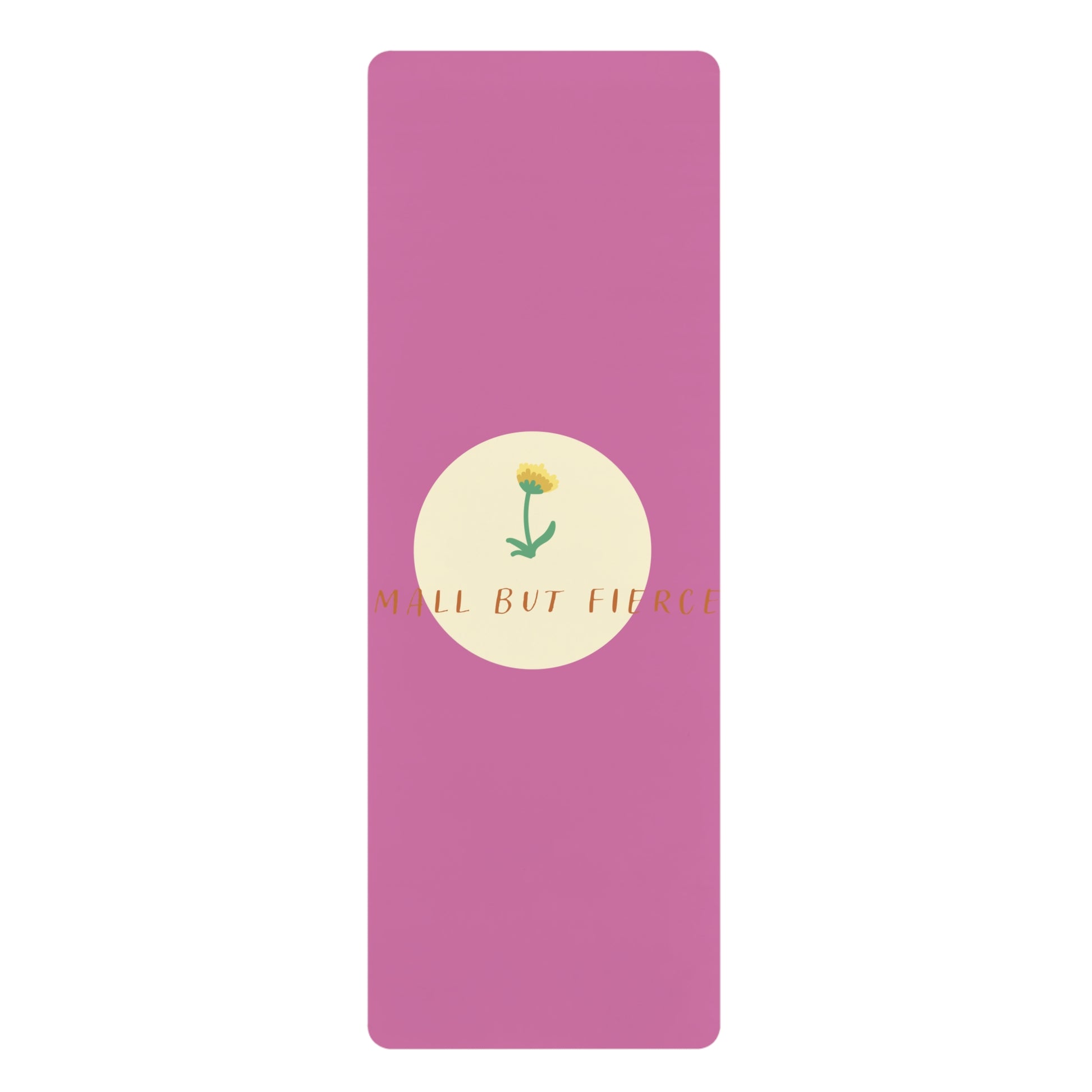 Pink Flower Yoga Mat - Small But Fierce, Fitness Gift, Yoga Accessory, Mindfulness, Home Workout