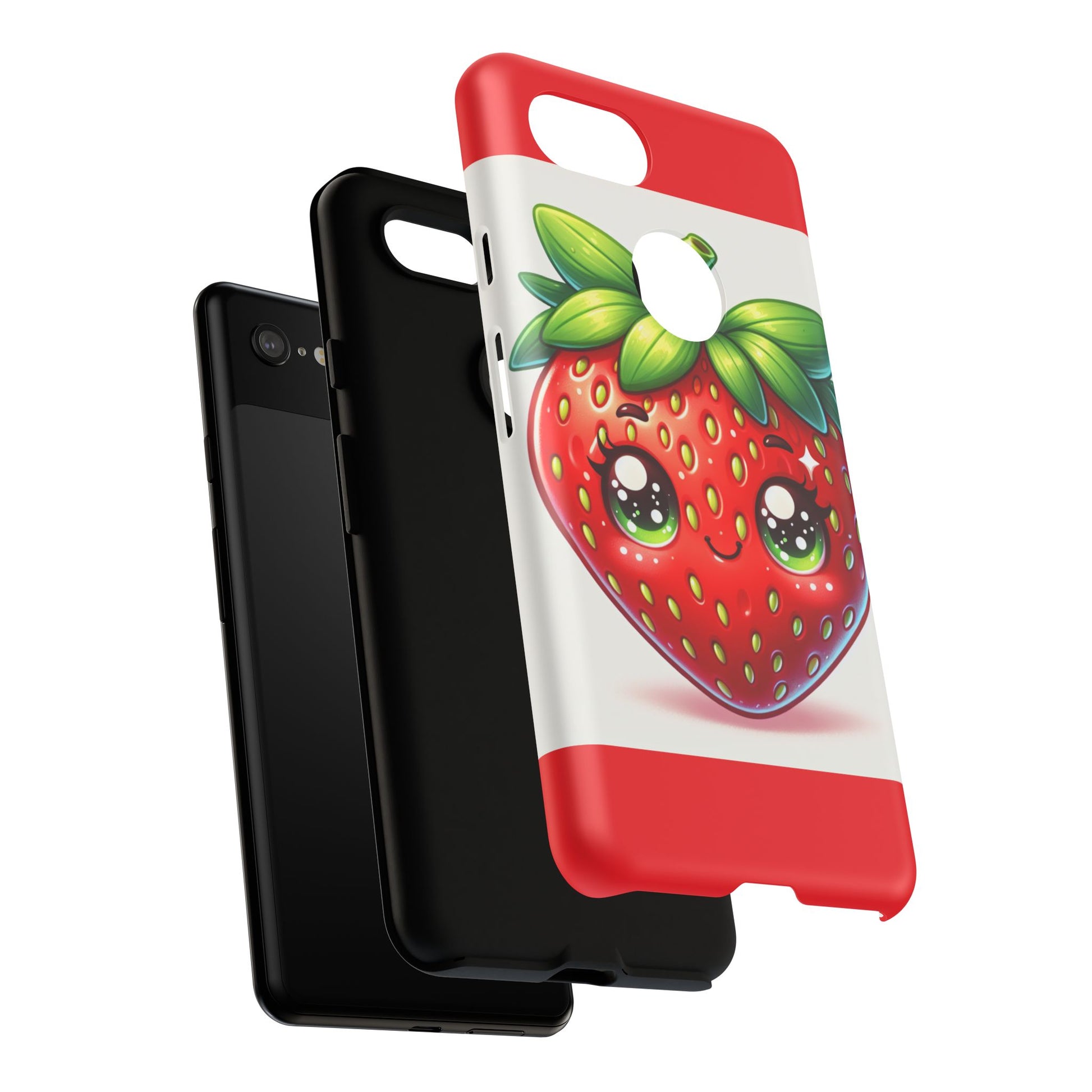 Cute Strawberry iPhone Case, Tough Phone Cases, Stylish Accessories, Fun Design for Kids and Adults, Perfect Gift for All Occasions