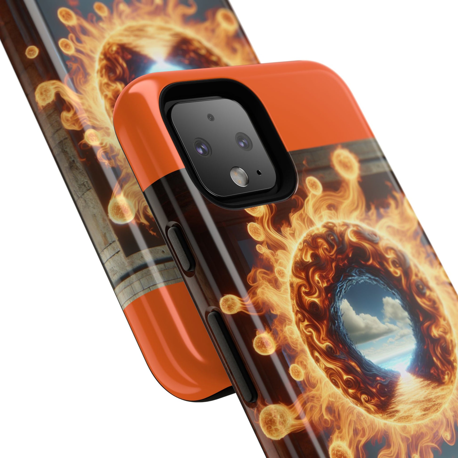 Vibrant Phone Case, Tough Cases for Gamers, Fire Element Phone Cover, Unique Protector, Game Lover Gifts