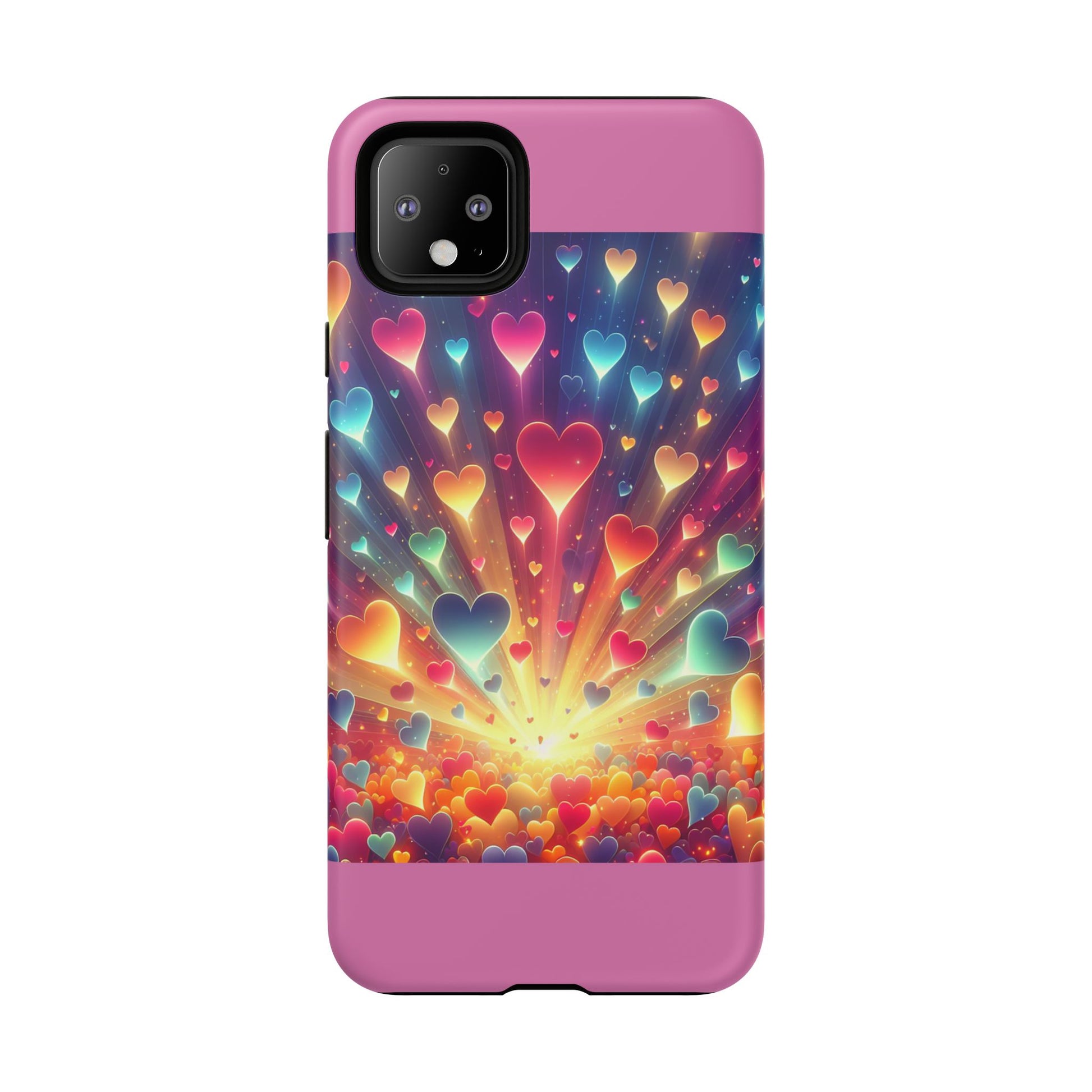 Colorful Love Phone Case, Heart Design, Cute Gift, Smartphone Accessory, Valentine's Day, Birthday Present, Colorful Hearts