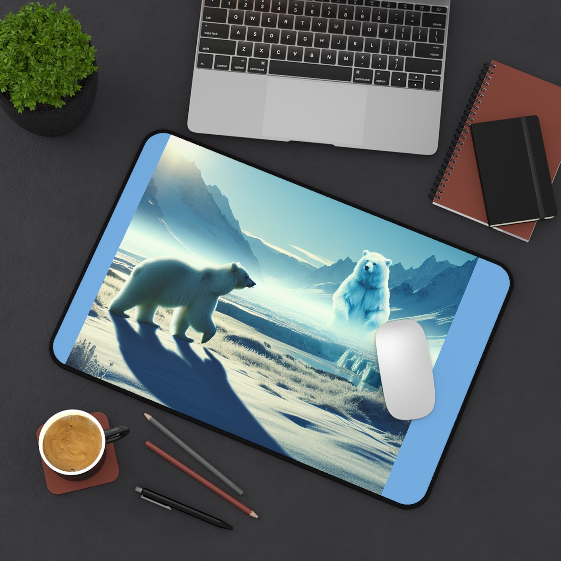 Arctic Dreams Desk Mat - Cozy Office Decor, Gaming Accessory, Unique Gift for Bear Lovers, Home Office Essentials, Nature Inspired