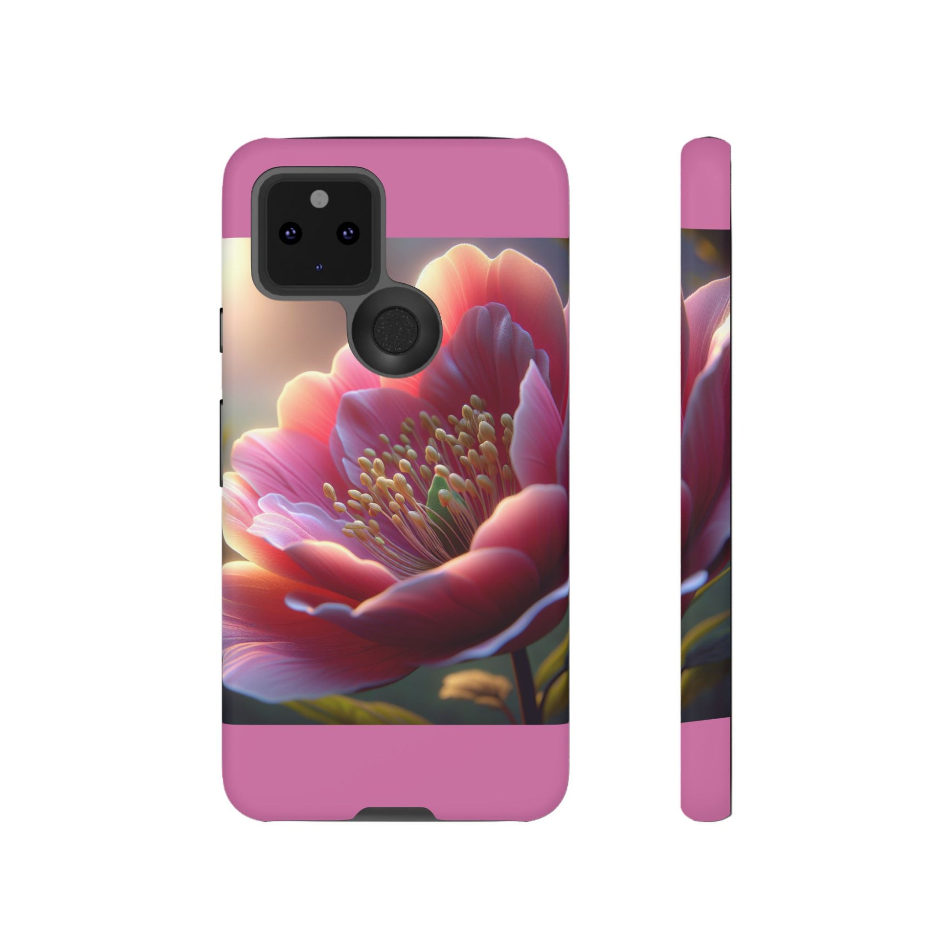 Pink Floral Phone Case, Tough Cases, Floral Design, Phone Accessory Gift, Nature Inspired, Trendy Tech Case