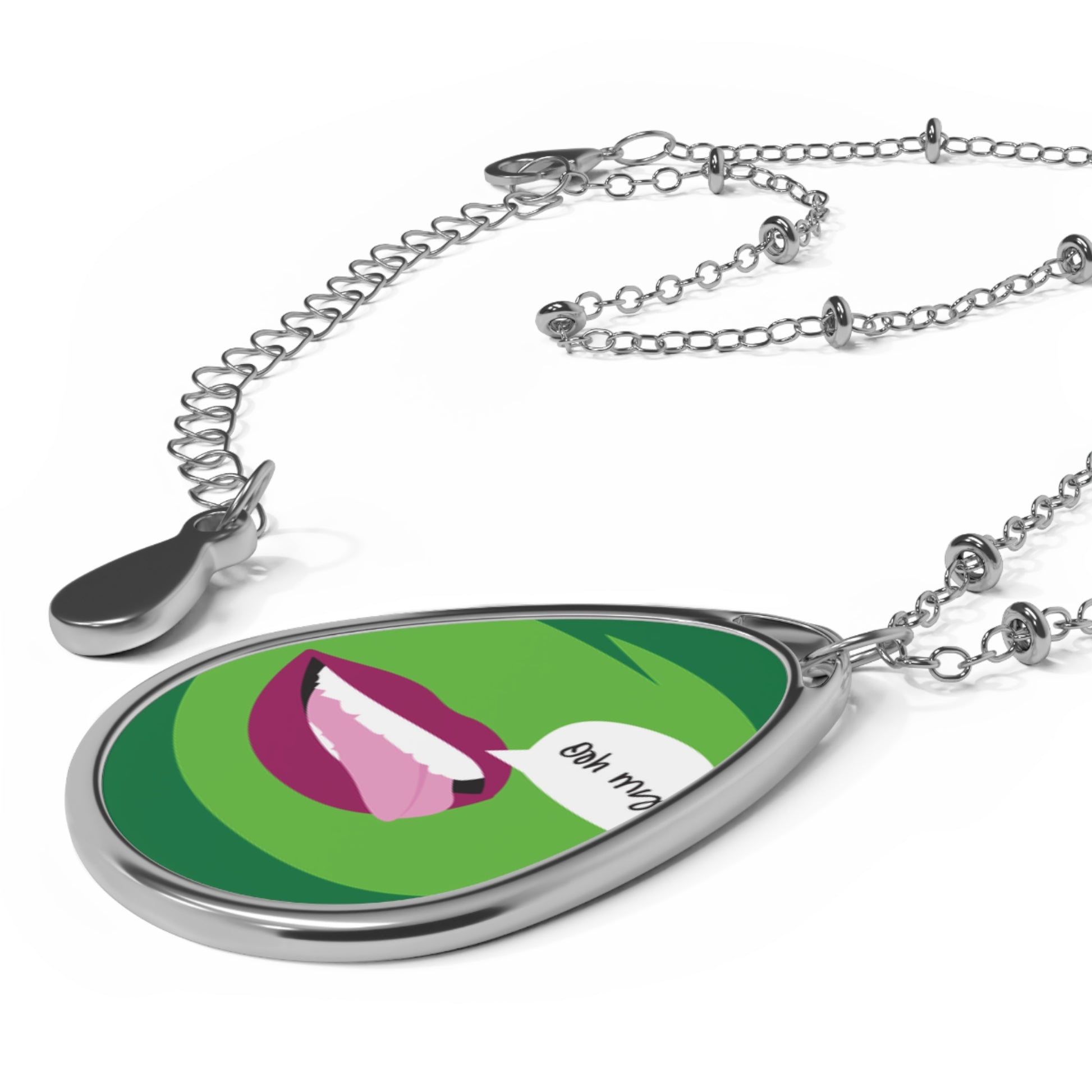 Chic Oval Necklace with Playful Design, Unique Gift for Her, Fashion Accessory for Special Occasions, Statement Jewelry, Trendy Necklace