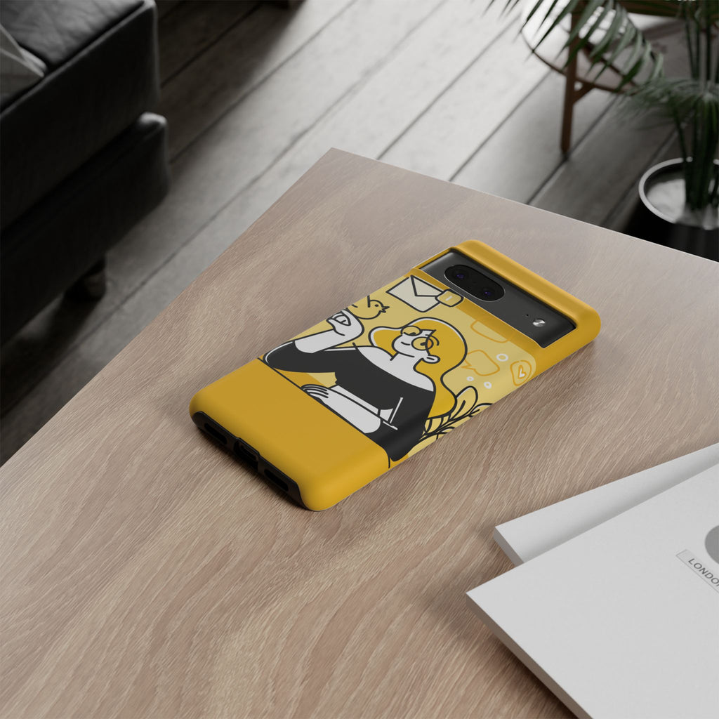 Chic Phone Case with Playful Design, Smartphone Cover, Unique Gift, Trendy Accessory, Eco-Friendly Case