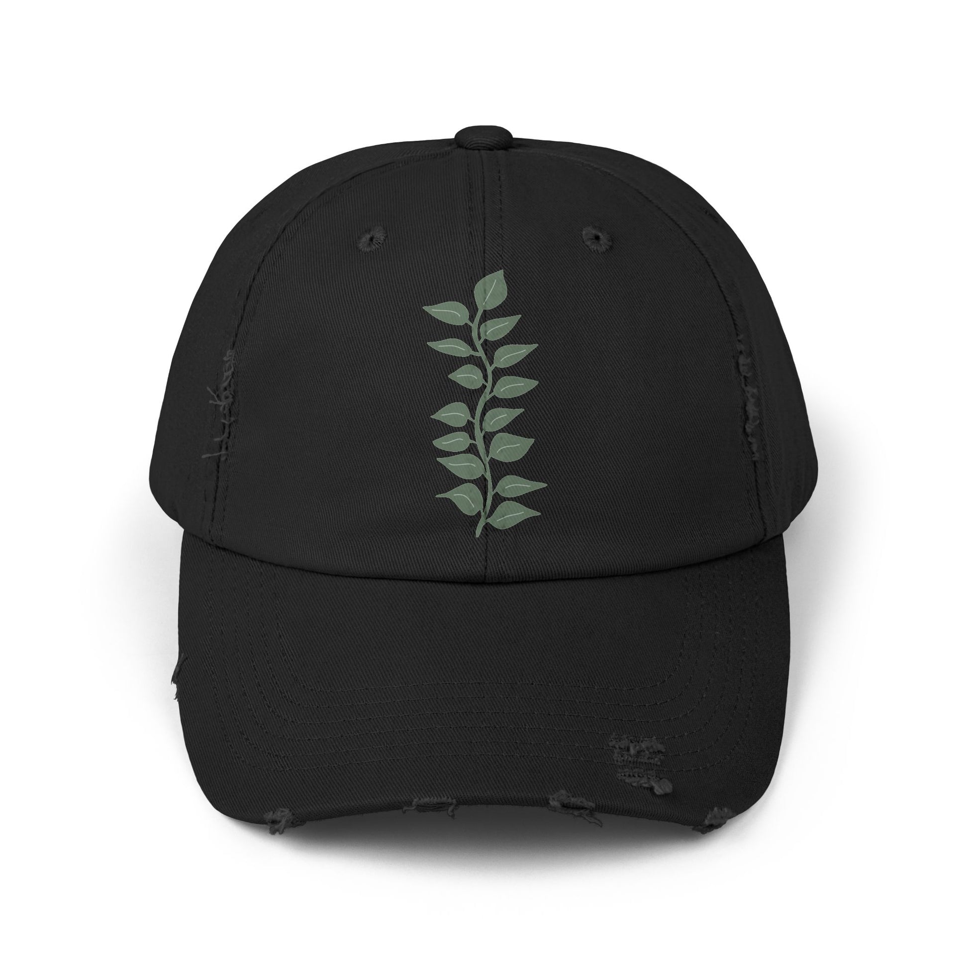 Botanical Distressed Cap, Casual Hat, Unisex Cap, Vintage Dad Hat, Nature Lover Gift, Summer Accessory