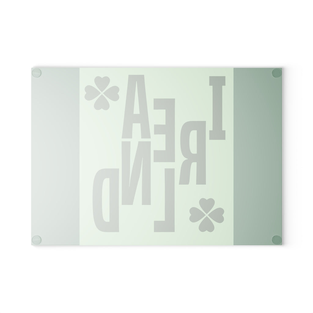 St. Patrick's Day Glass Cutting Board, Kitchen Decor, Shamrock Gift, Irish Cookware, Holiday Kitchen Accessory