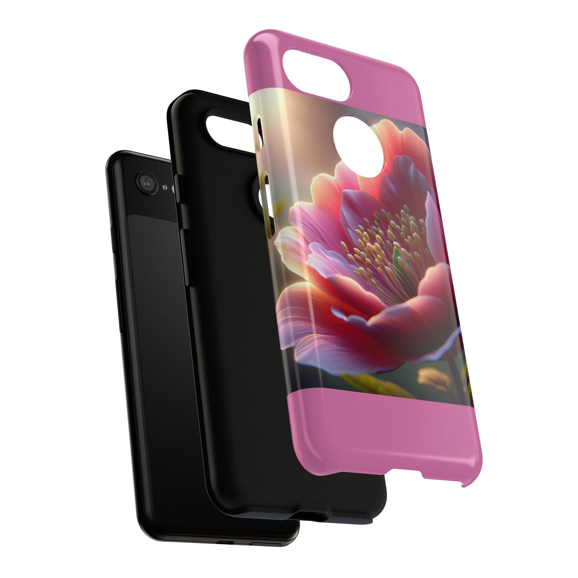 Pink Floral Phone Case, Tough Cases, Floral Design, Phone Accessory Gift, Nature Inspired, Trendy Tech Case