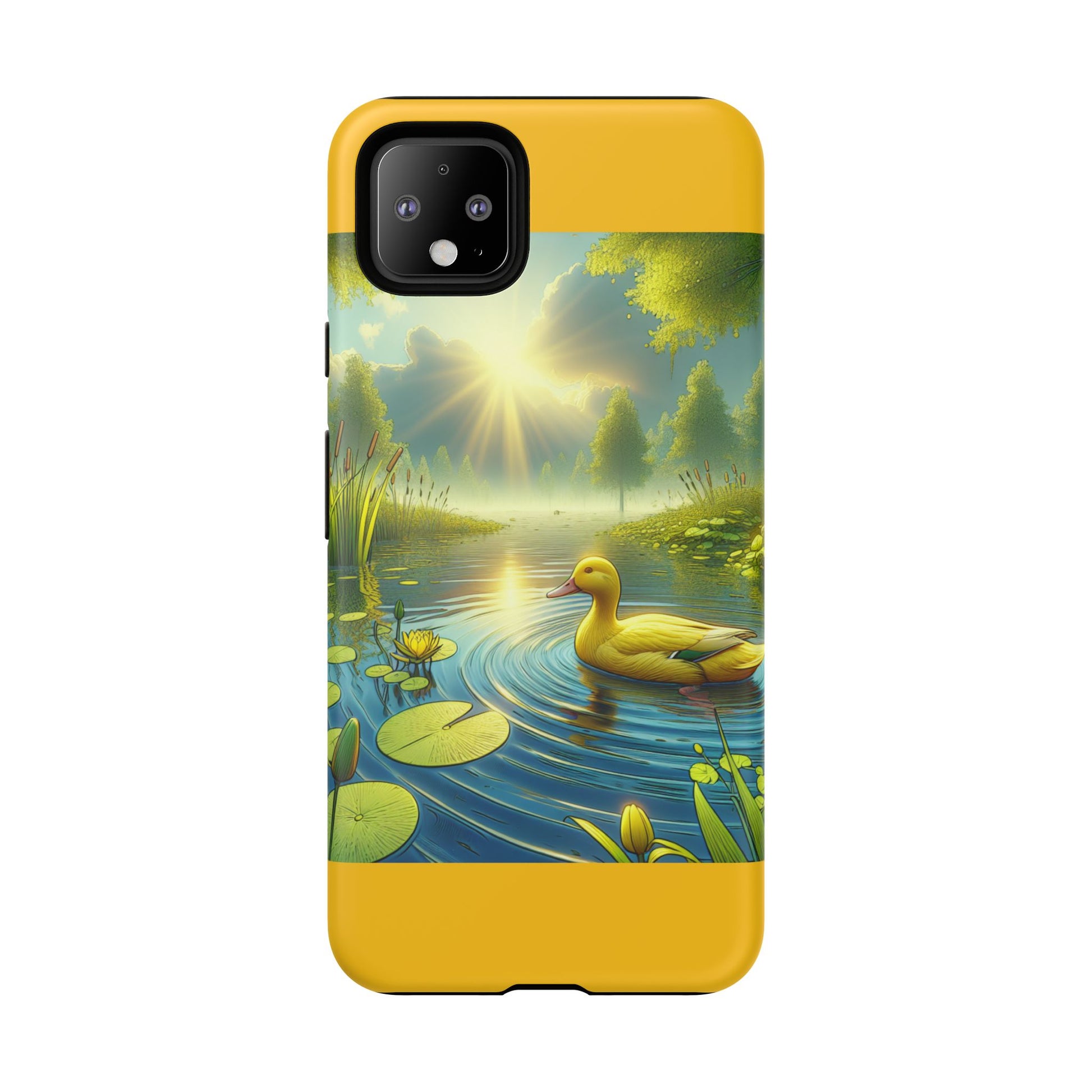 Beautiful Duck Pond Phone Case, Nature Lover Gift, Tough Case, Springtime Accessory, Eco-Friendly Phone Cover, Vibrant Artwork