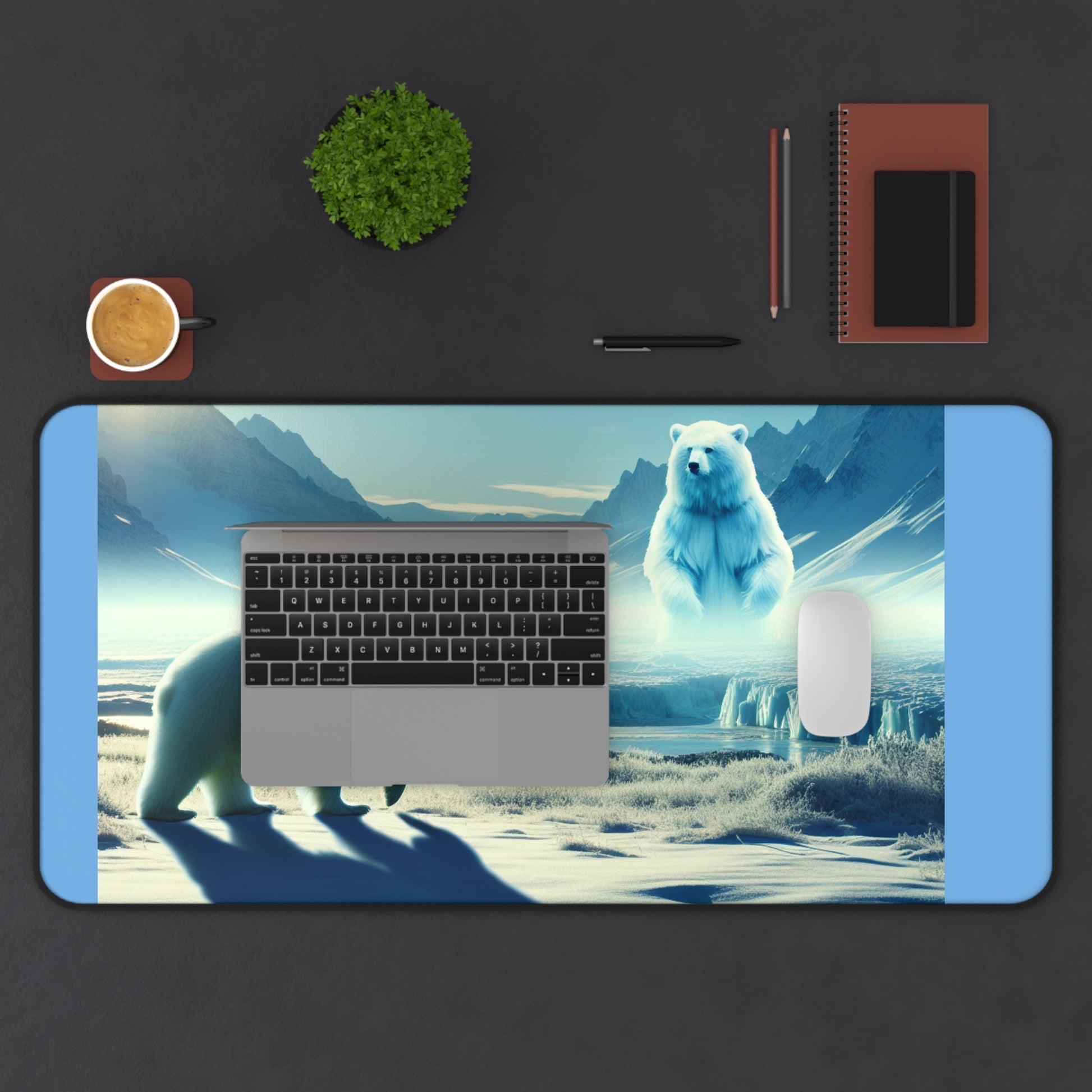 Arctic Dreams Desk Mat - Cozy Office Decor, Gaming Accessory, Unique Gift for Bear Lovers, Home Office Essentials, Nature Inspired