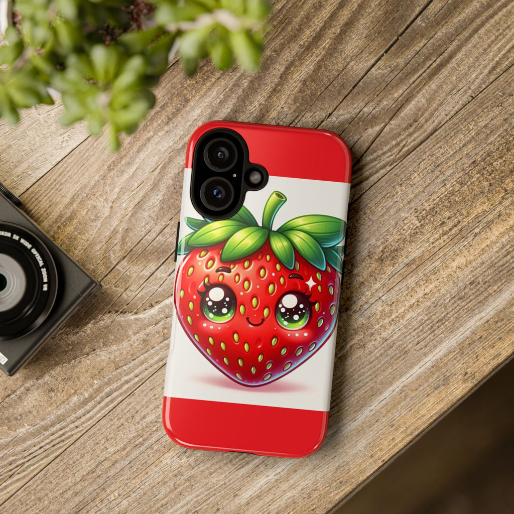 Cute Strawberry iPhone Case, Tough Phone Cases, Stylish Accessories, Fun Design for Kids and Adults, Perfect Gift for All Occasions